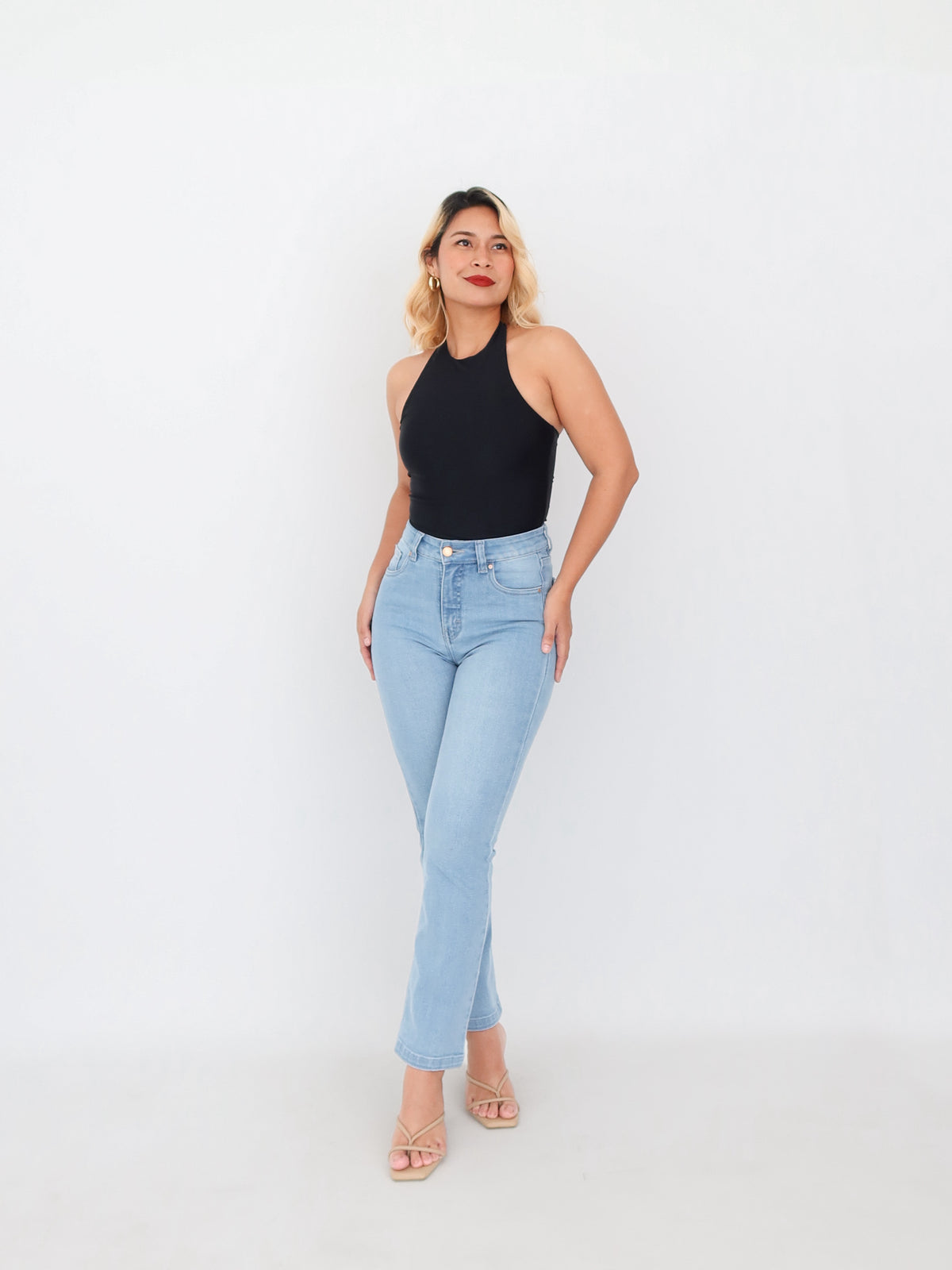 Mini slim jeans azul claro
