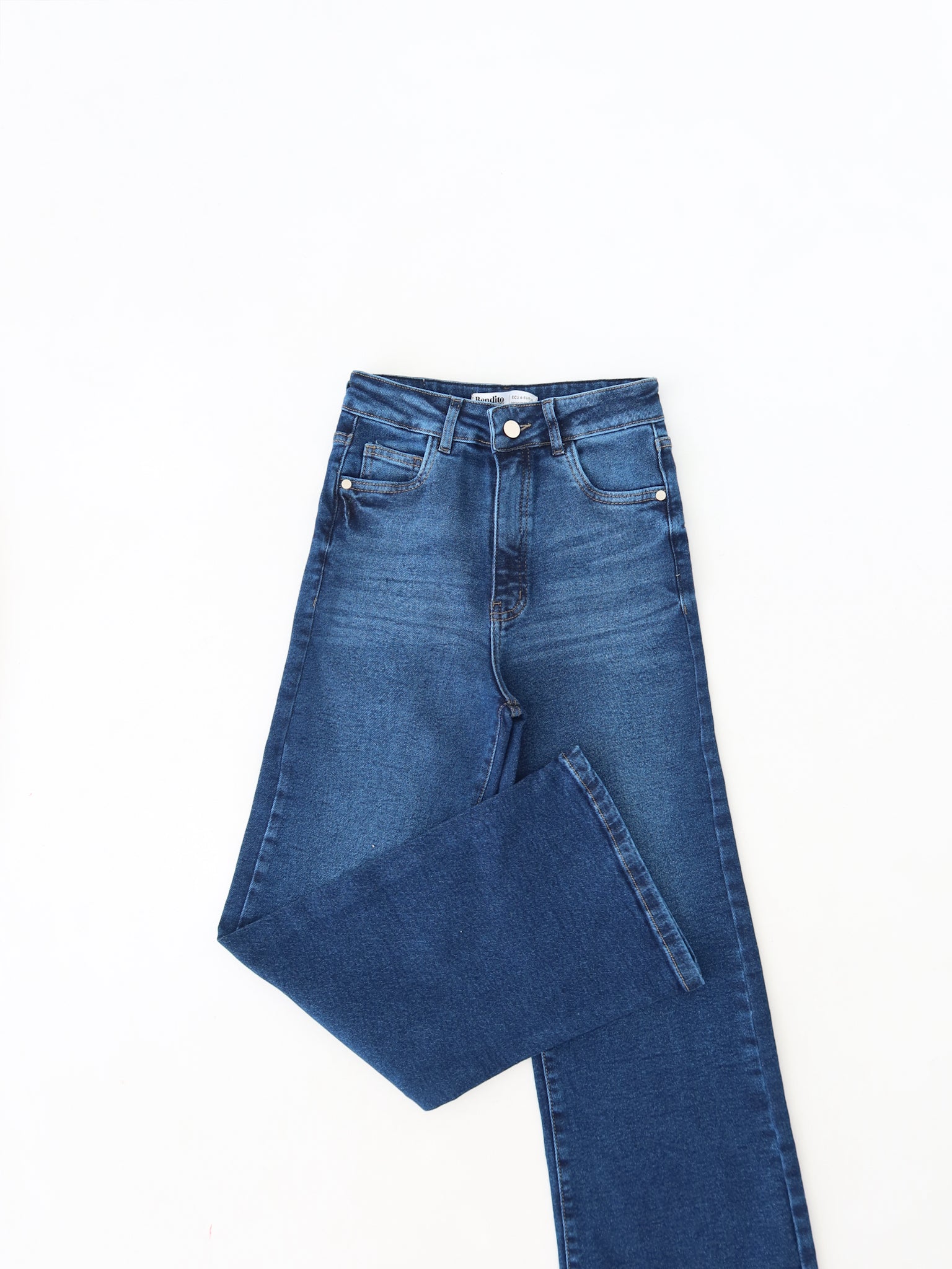 Mini bootcut jeans clásico bigotes azul