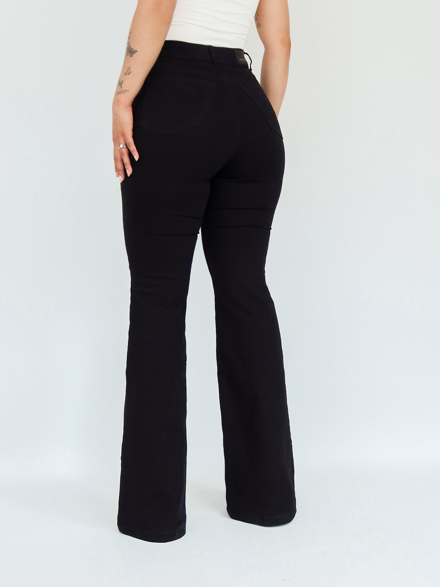 Bootcut long jeans negro