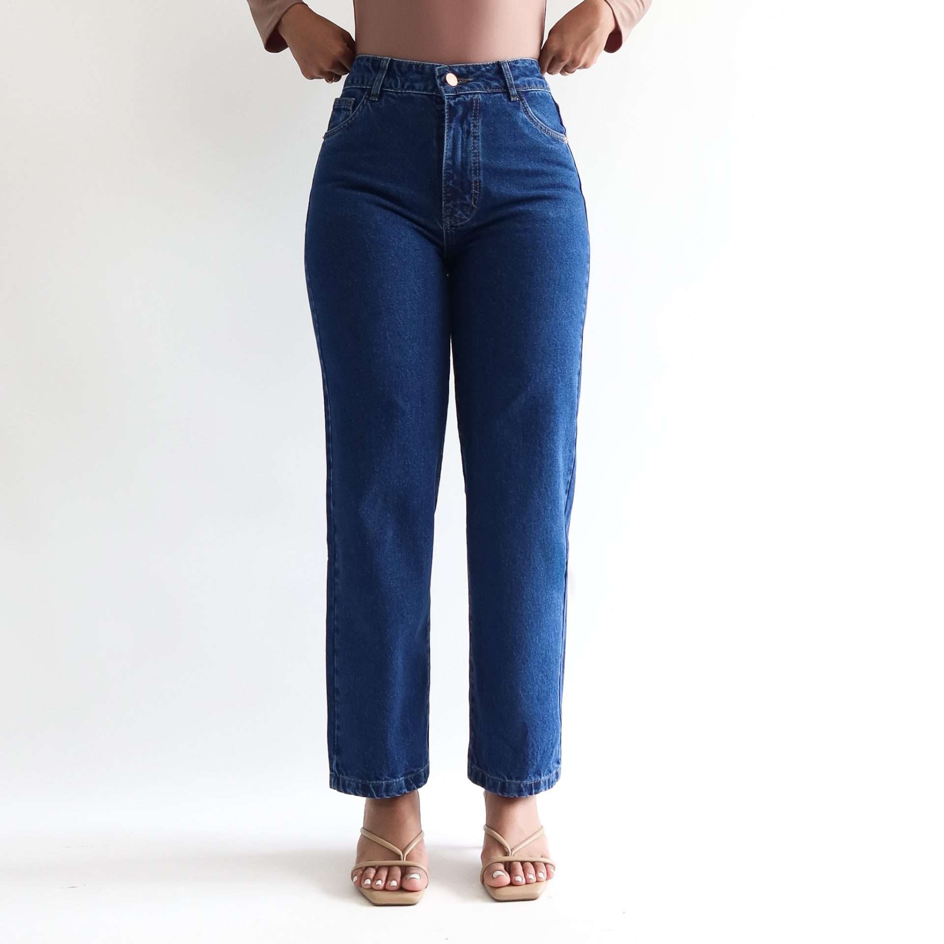 Mini mom fit jean azul
