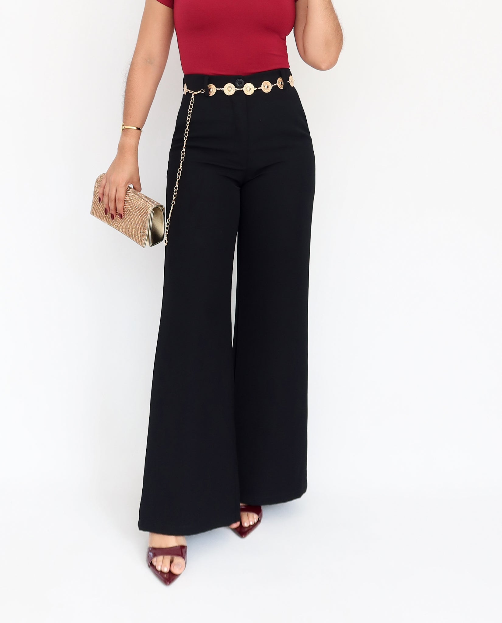 Wide leg pants negro