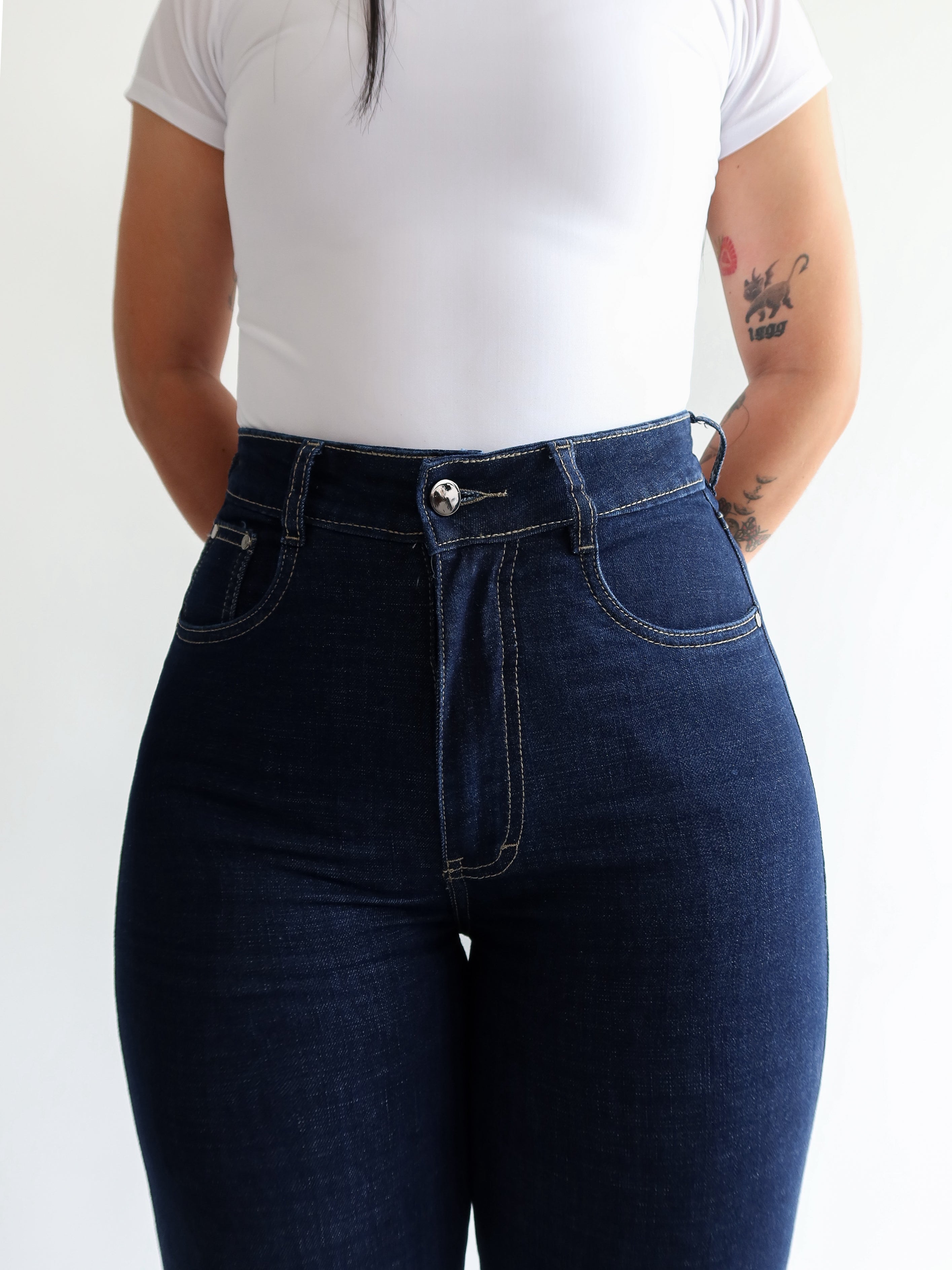 Flare jeans regular azul oscuro