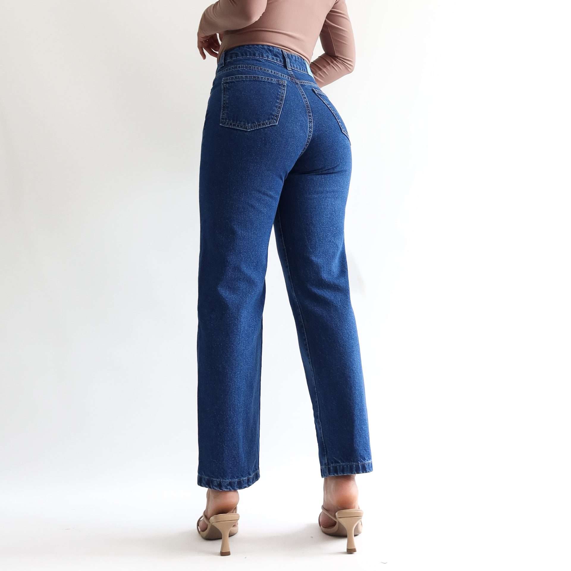 Mini mom fit jean azul