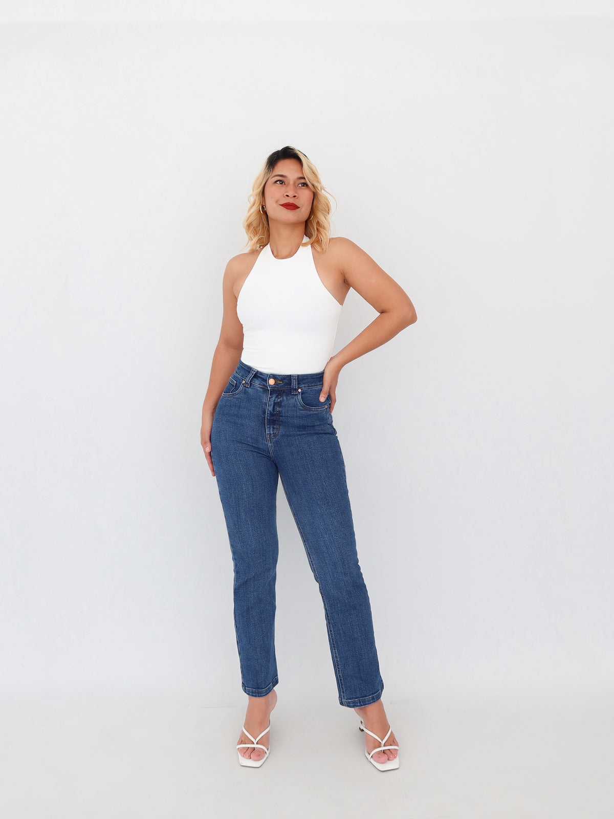 Mini slim jeans azul