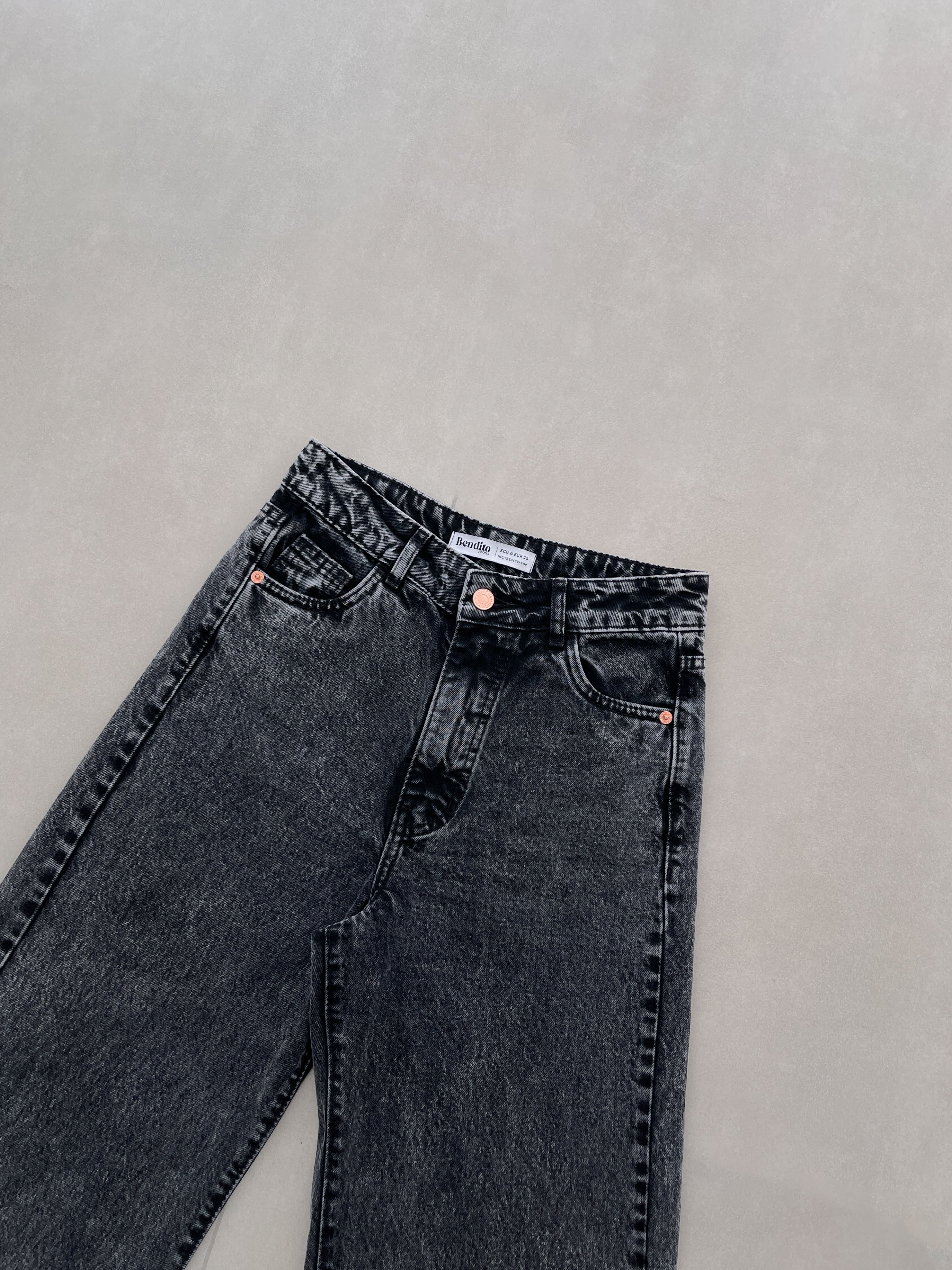 Wide leg jeans regular gris