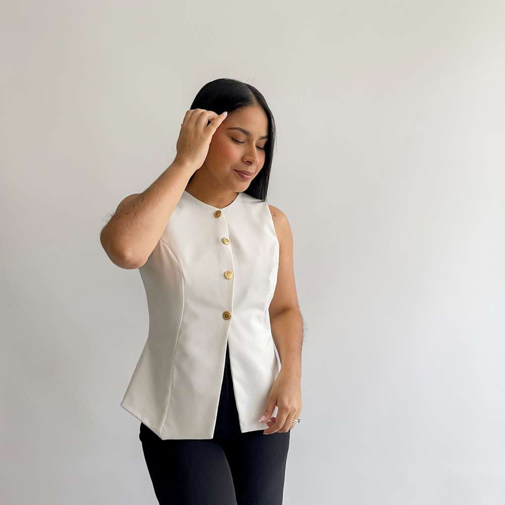 Chaleco Barbara blanco