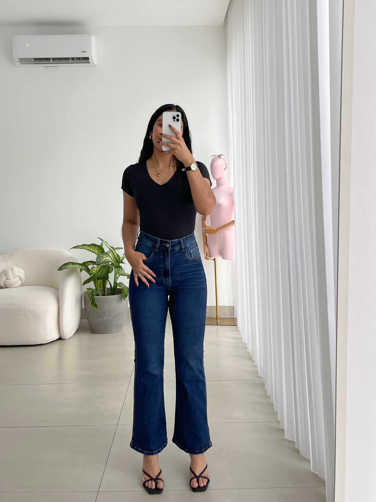 Mini bootcut jeans azul