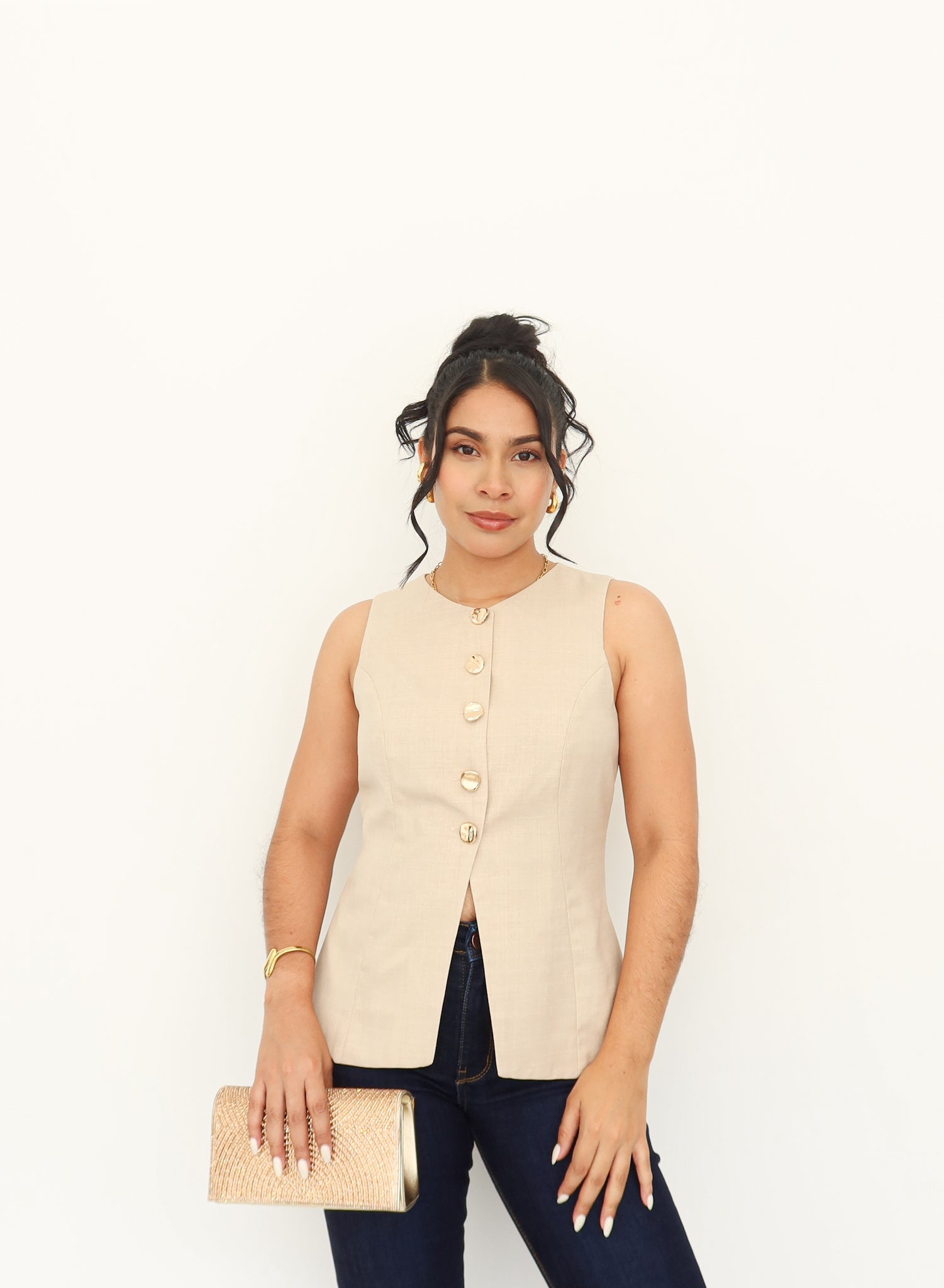 Chaleco barbara camel