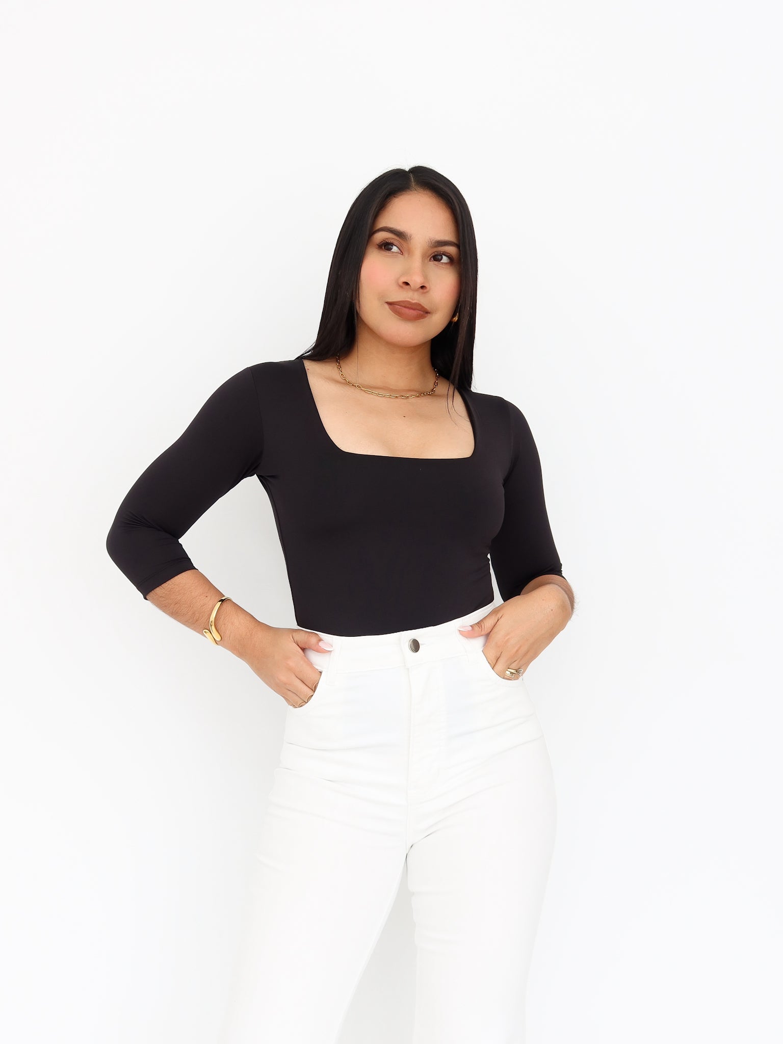 Blusa Gea 3/4 negra | SKINFLEX