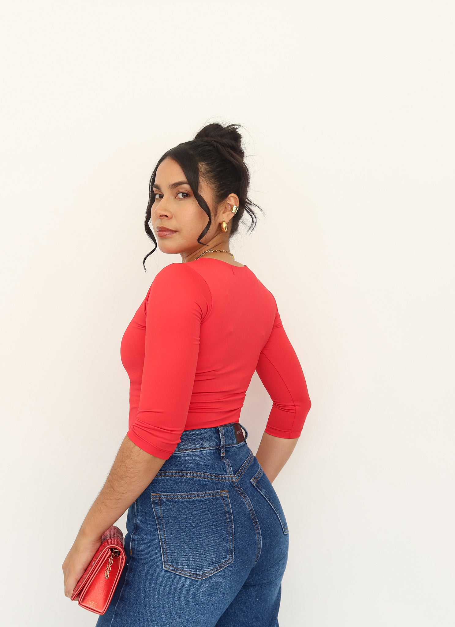 Blusa Gea 3/4 roja | SKINFLEX