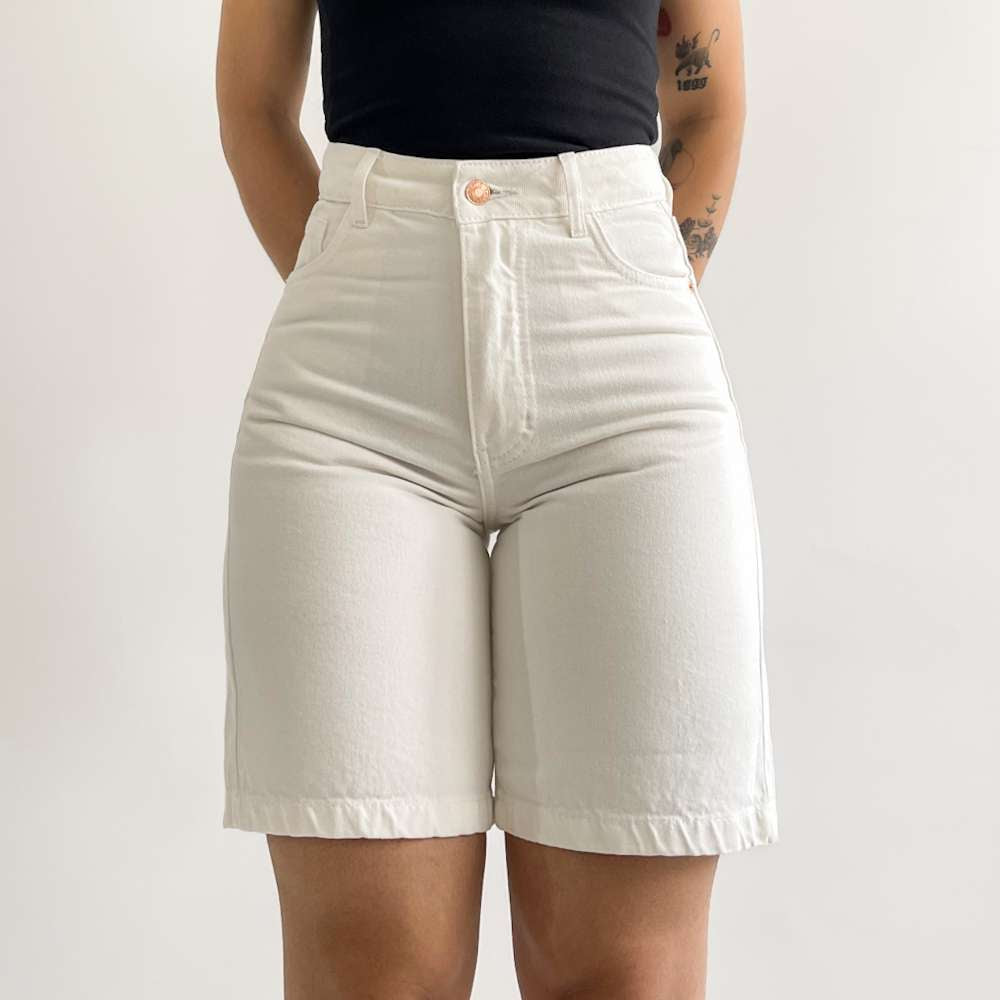 Bermuda jeans beige