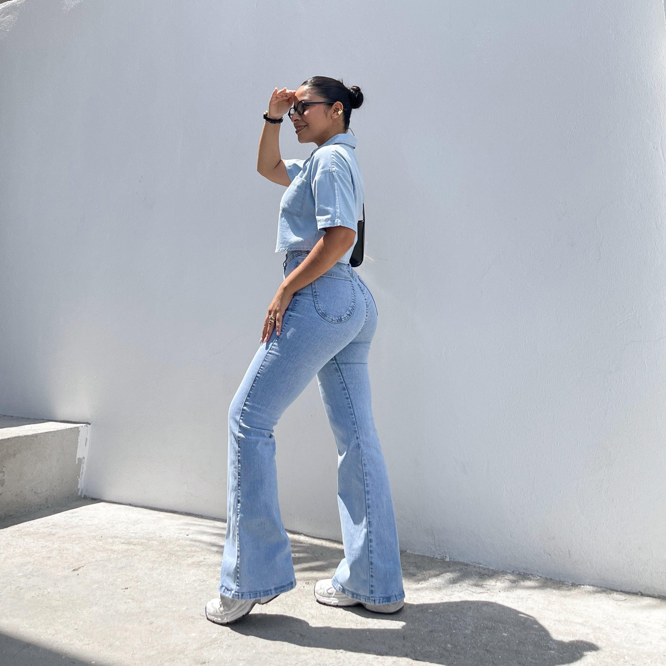 Cami Cropped denim liviano