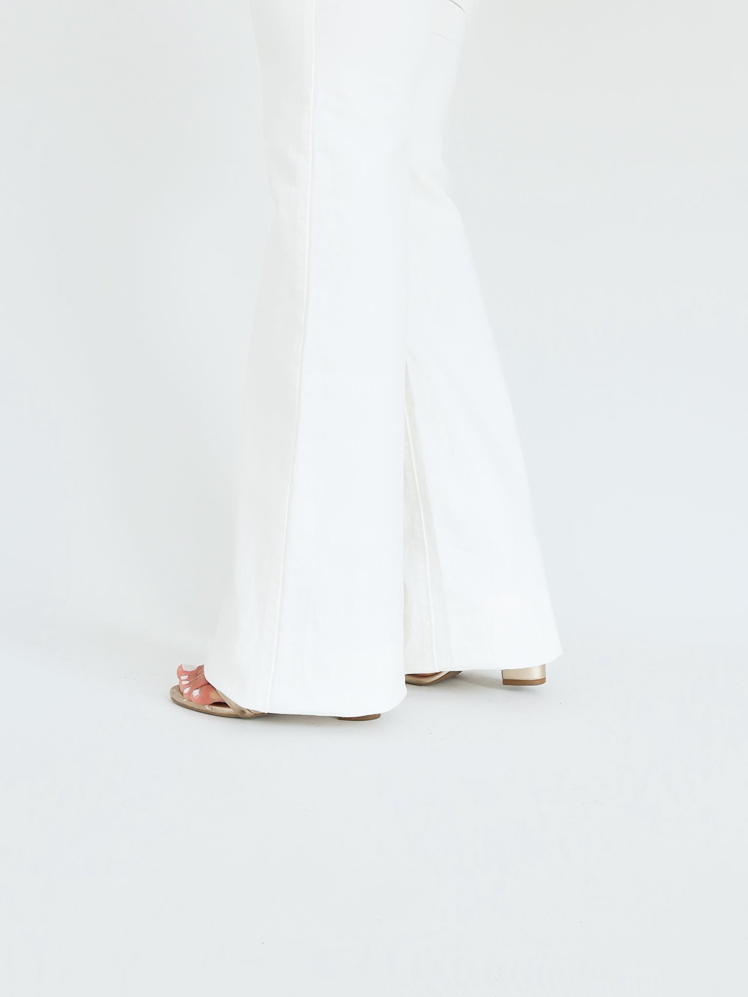 Bootcut long jeans off white