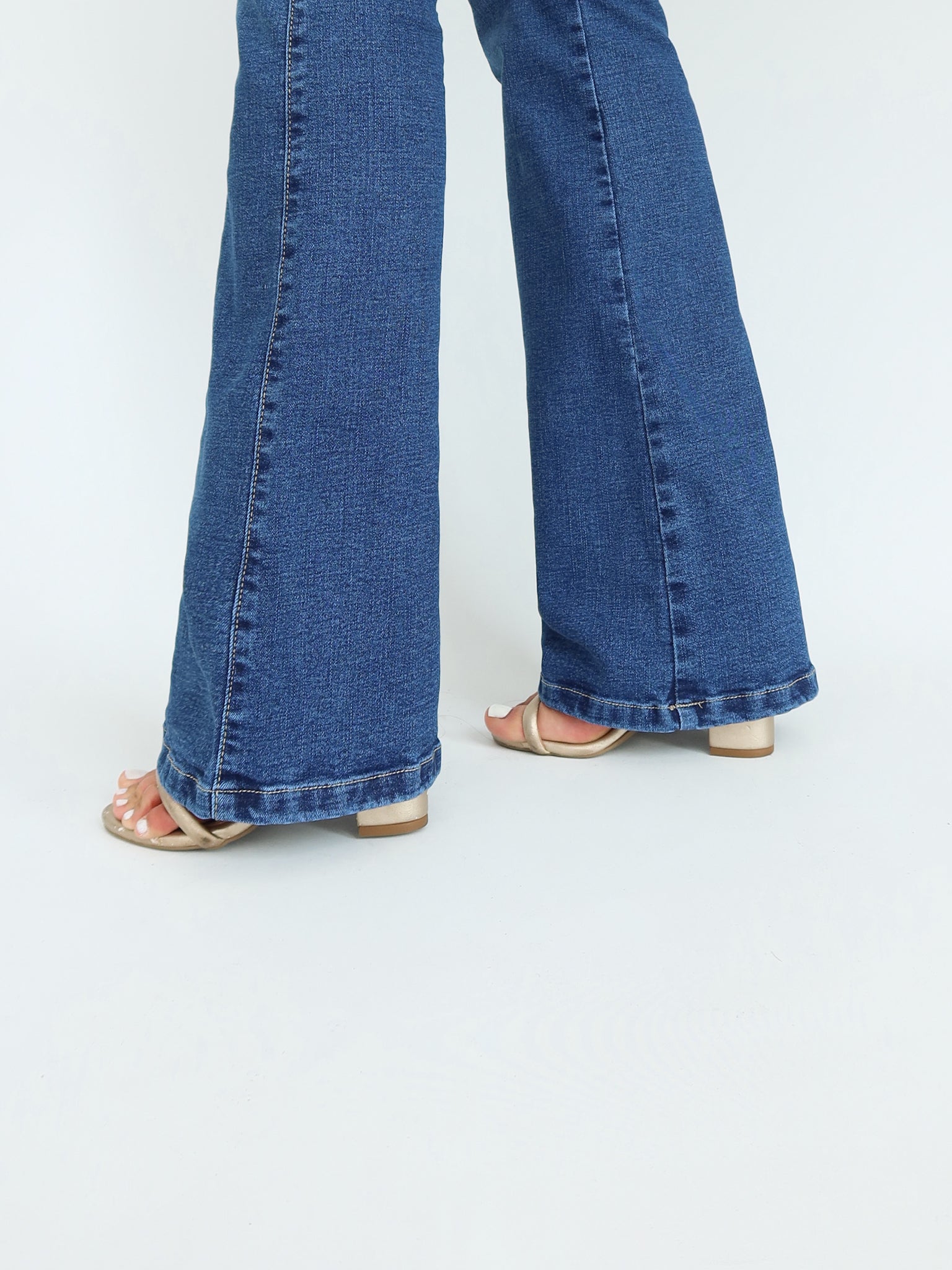 Bootcut long jeans azul