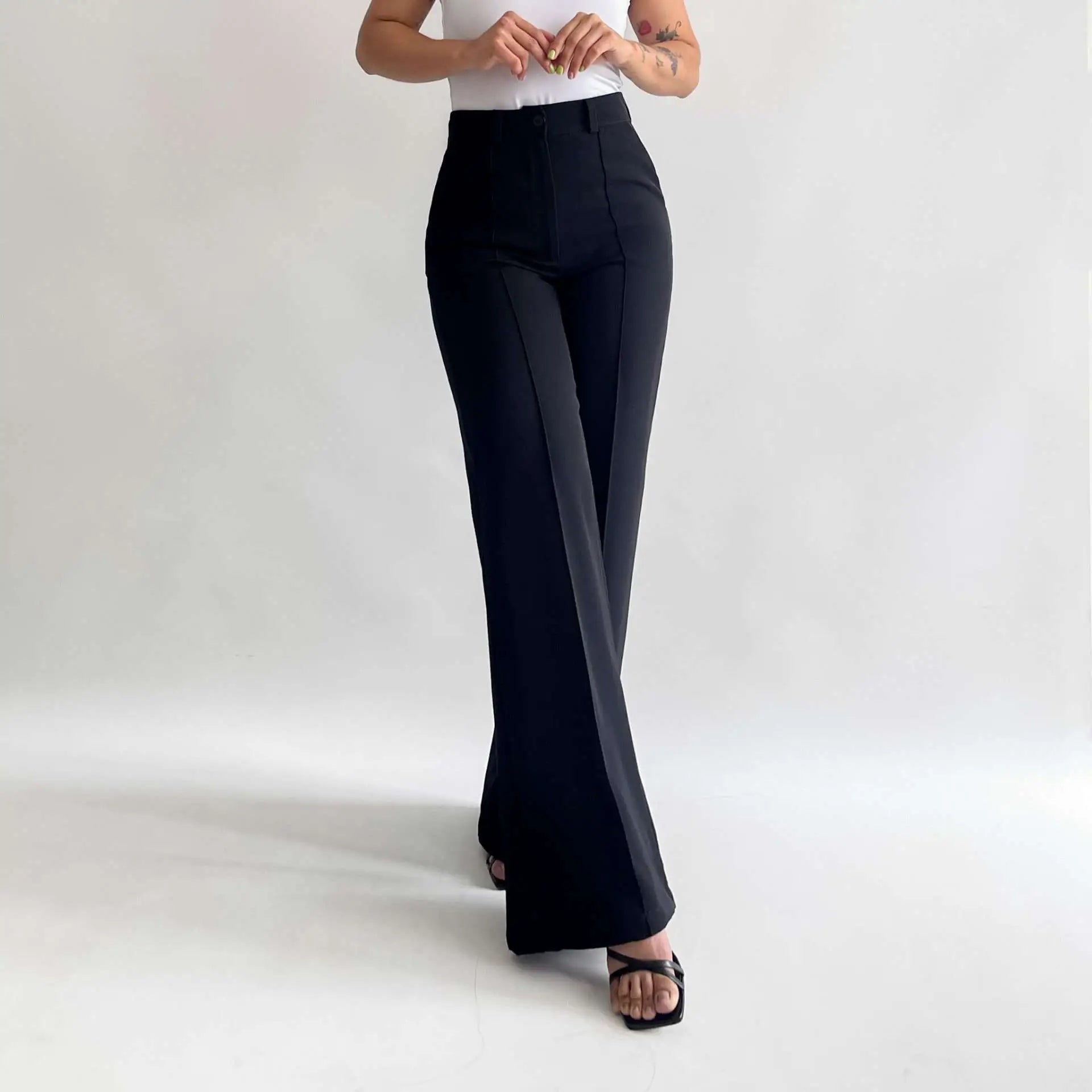 Pantalon wide leg negro