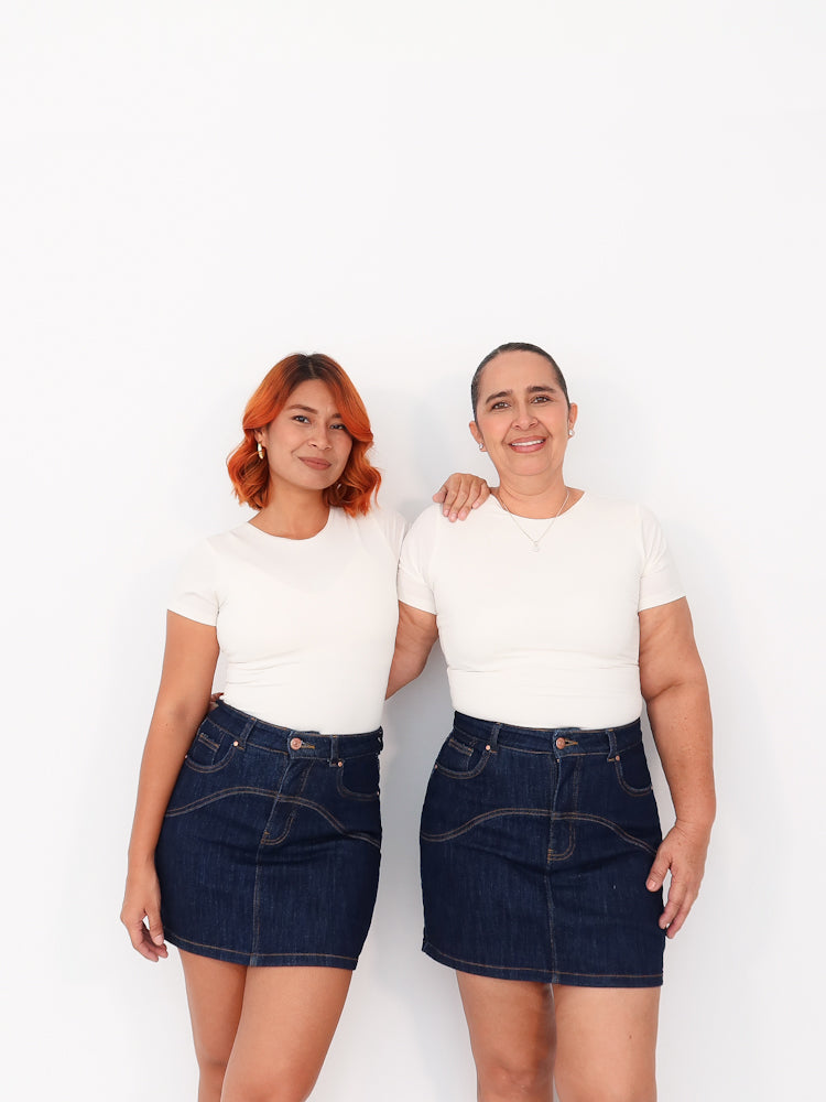 Falda short jeans italia azul oscuro
