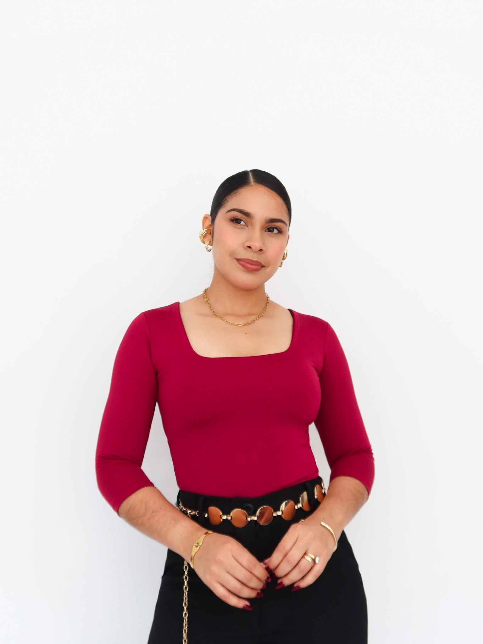 Blusa Gea 3/4 vino | SKINFLEX