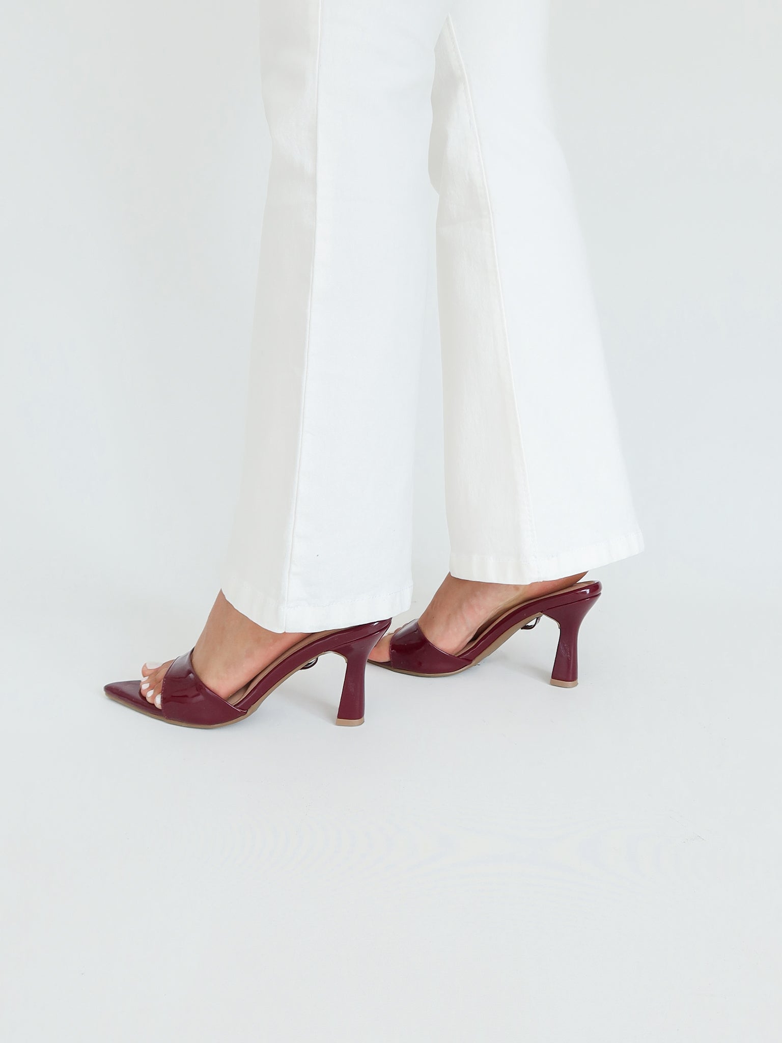 Mini bootcut jeans off white