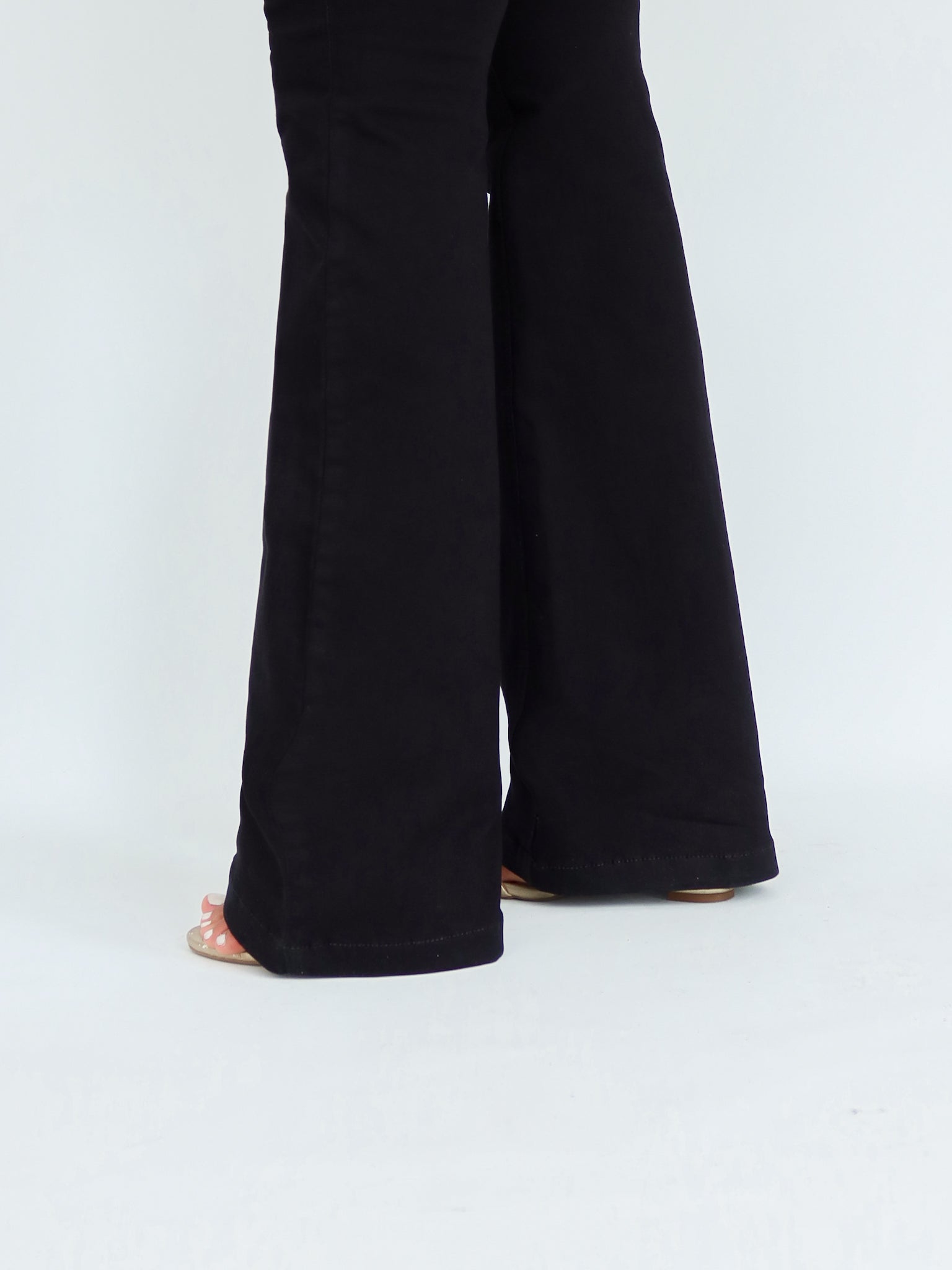 Bootcut long jeans negro