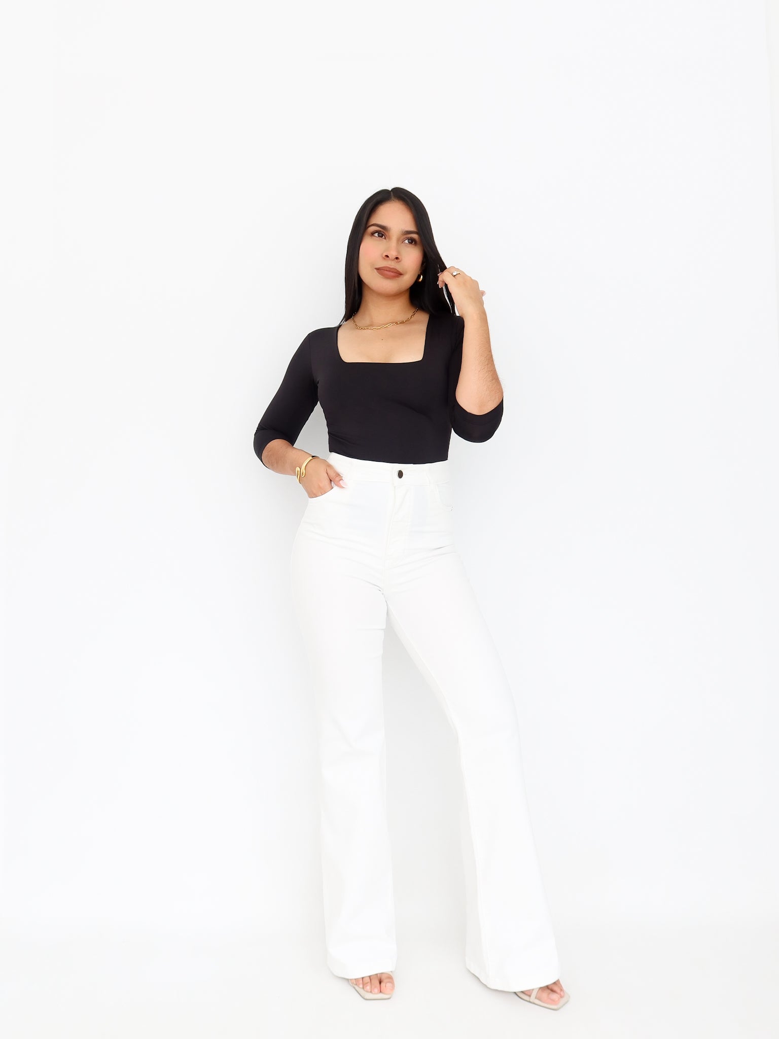 Blusa Gea 3/4 negra | SKINFLEX