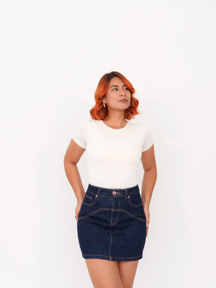 Falda short jeans italia azul oscuro