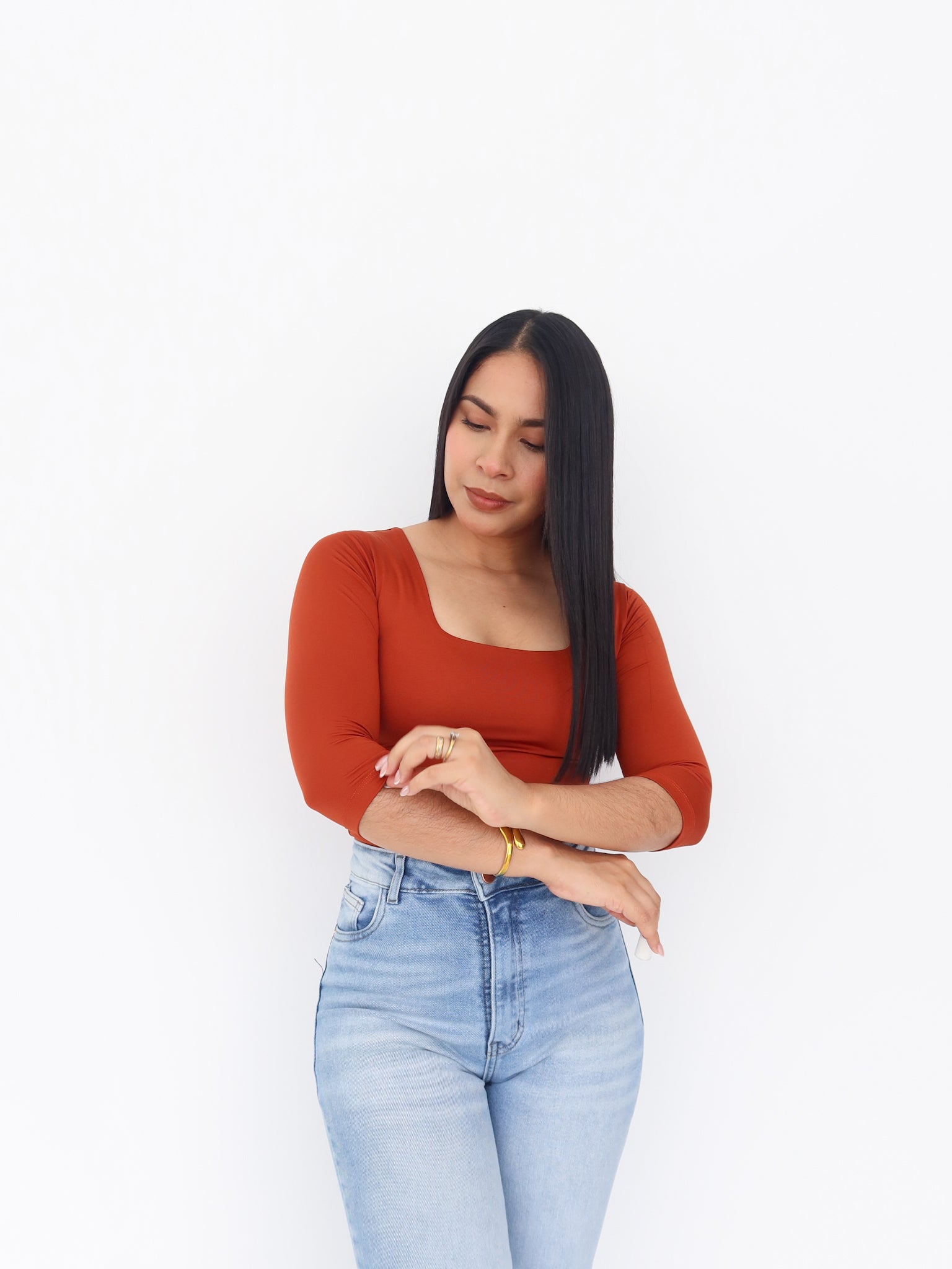 Blusa Gea 3/4 terracota | SKINFLEX