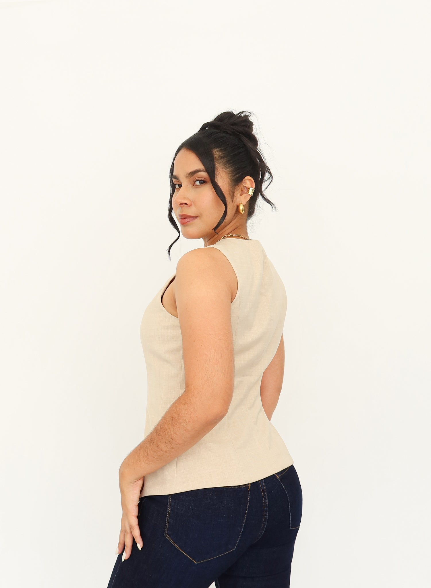 Chaleco barbara camel