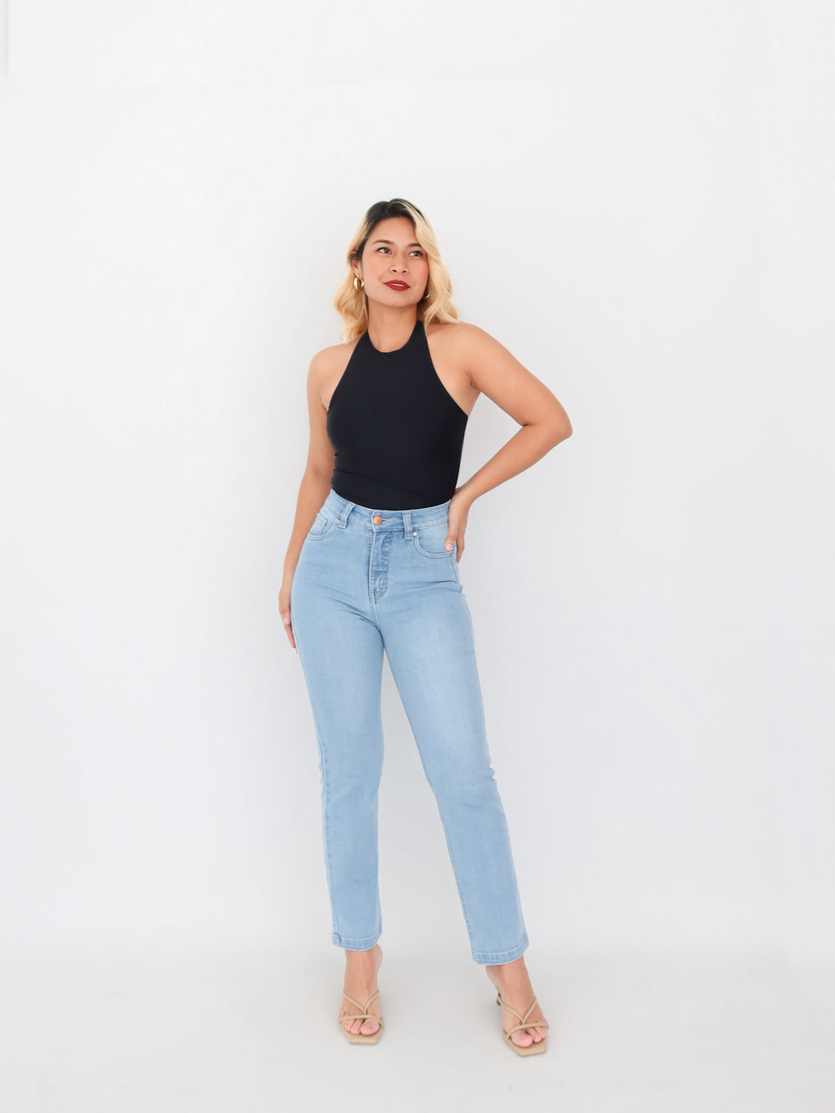 Mini slim jeans azul claro