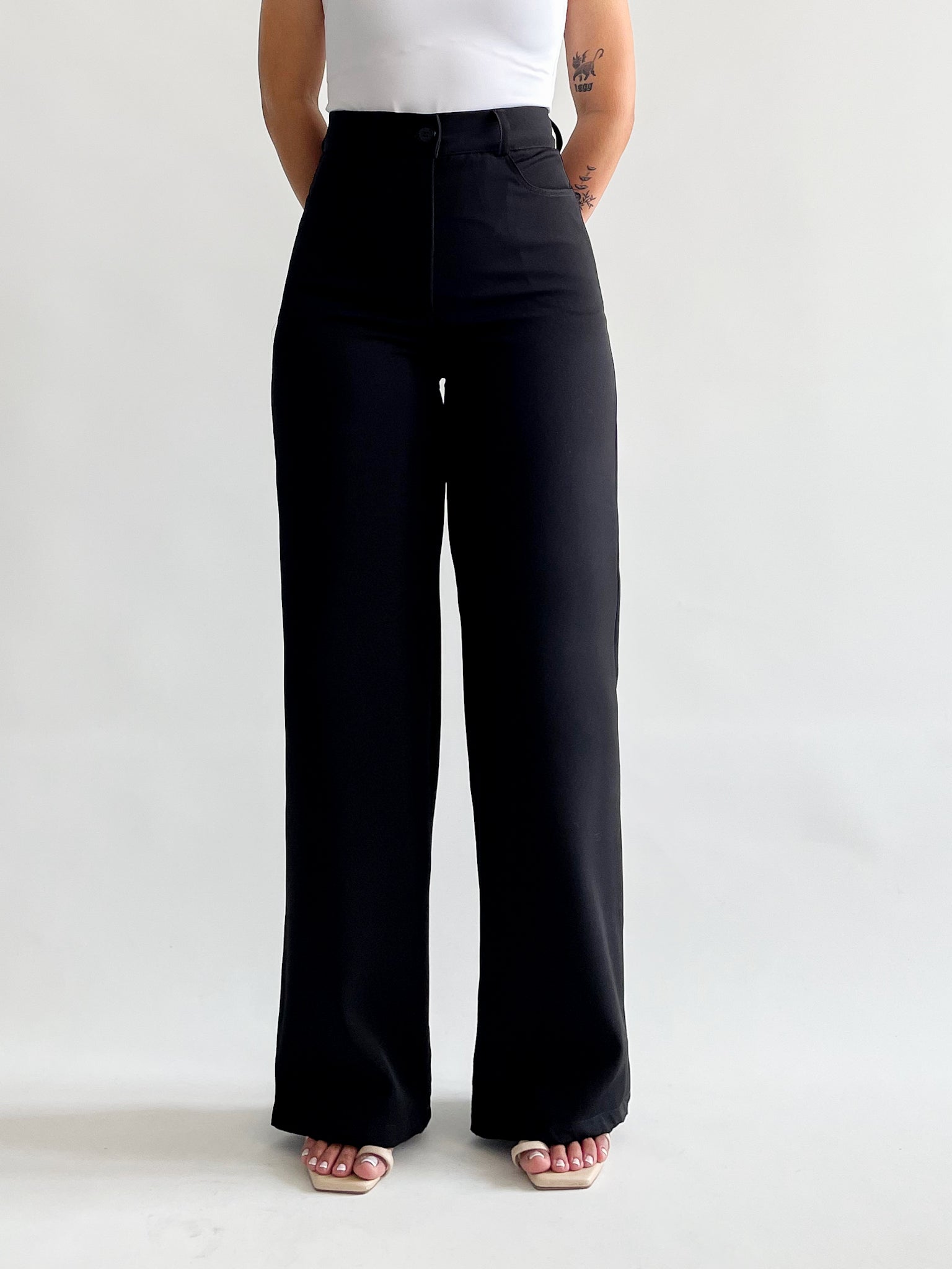 Straight pants negro