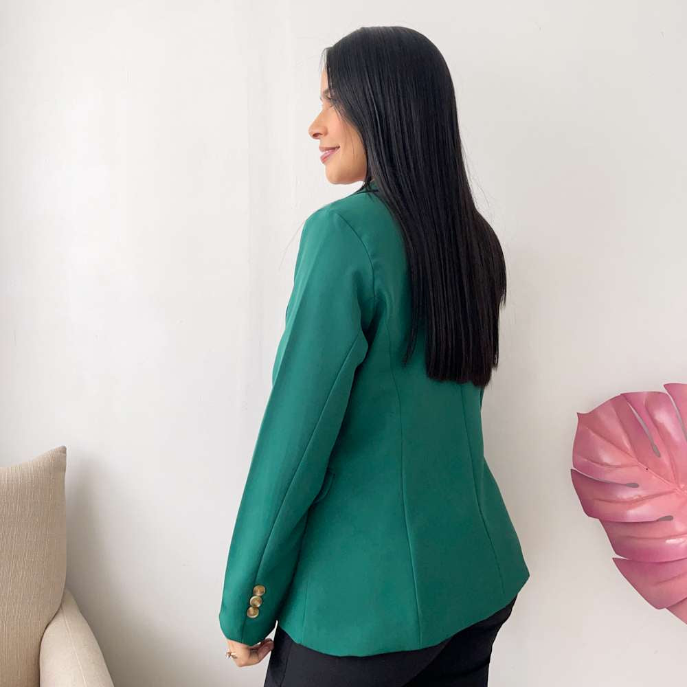 Blazer manga larga verde