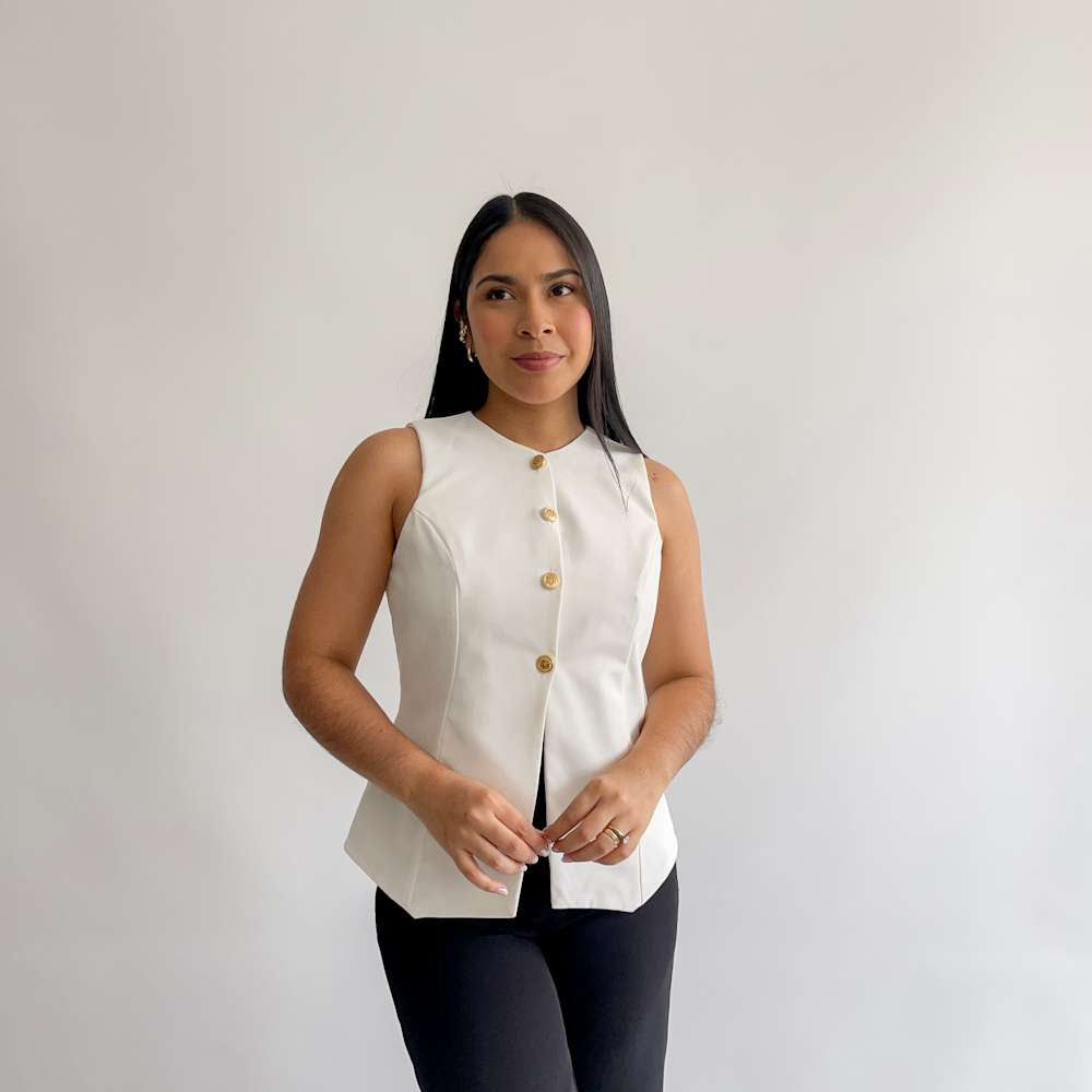 Chaleco Barbara blanco
