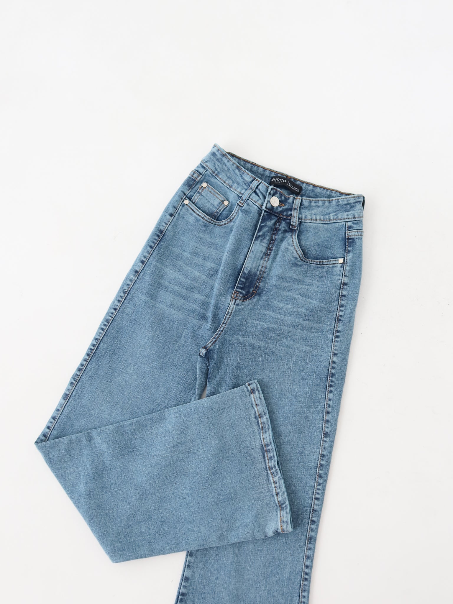 Mini bootcut jeans azul medio