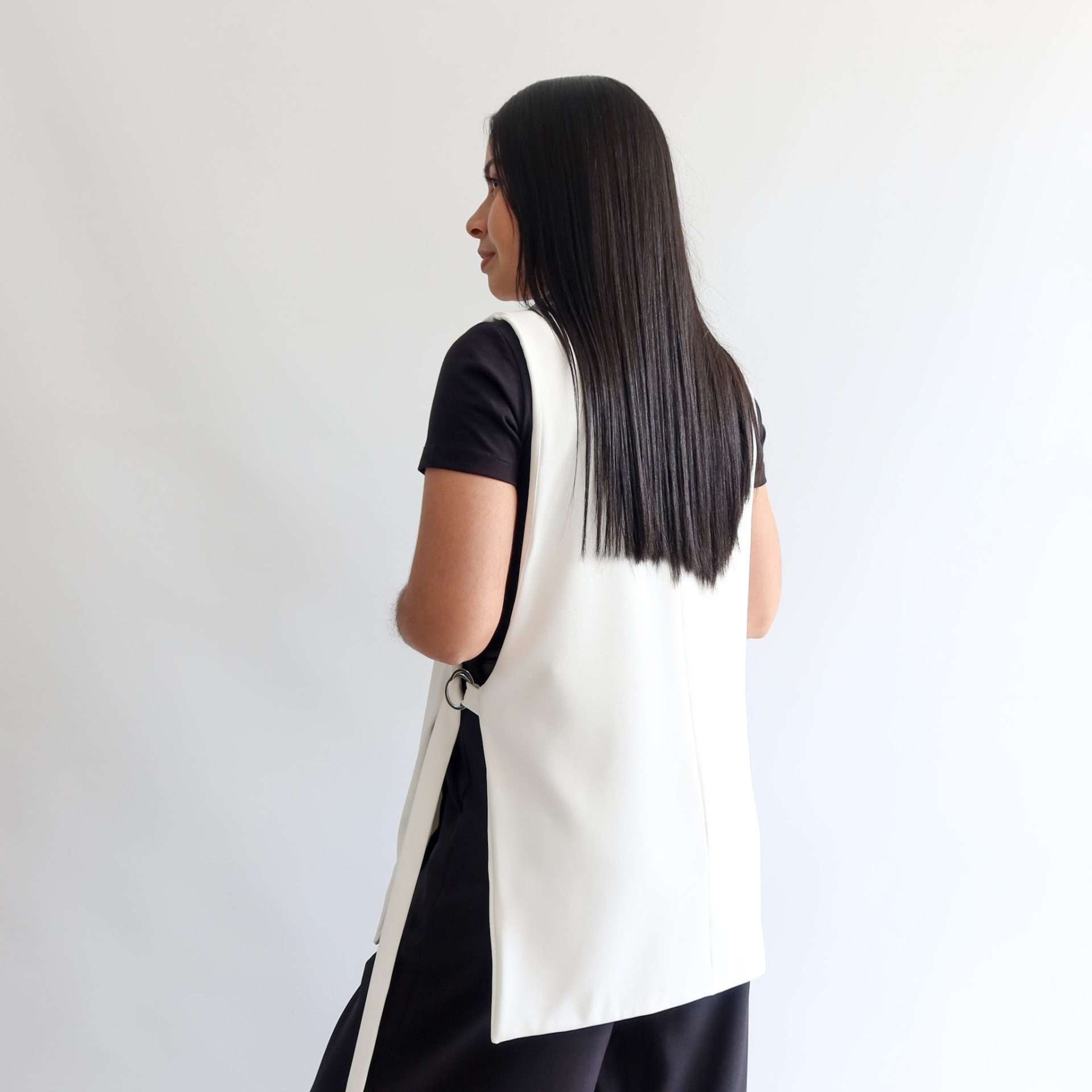 Blazer sin manga blanco