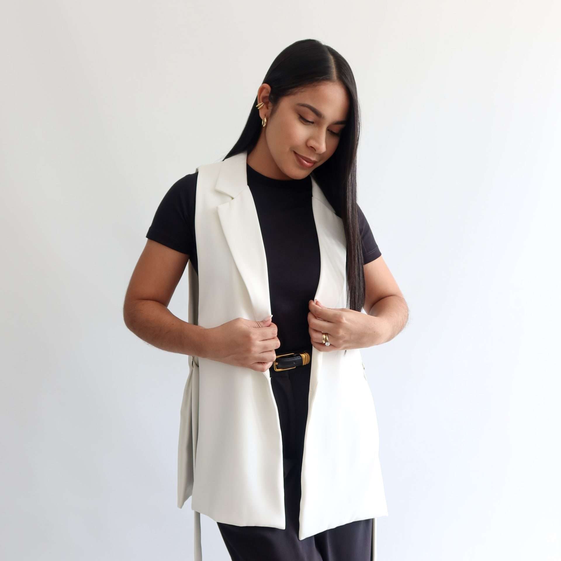 Blazer sin manga blanco