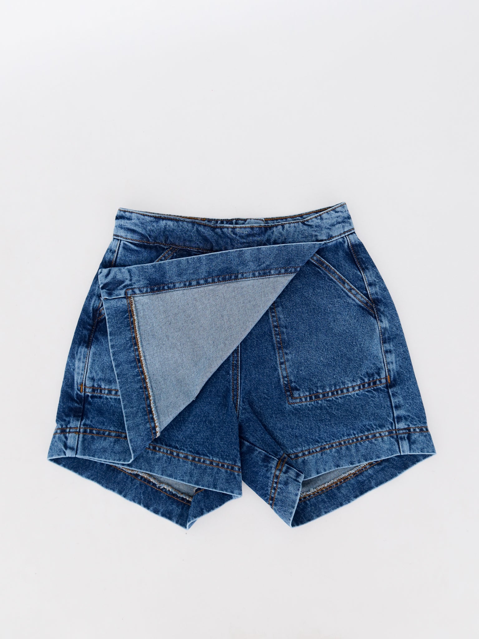 Falda short topacio azul jaspeado