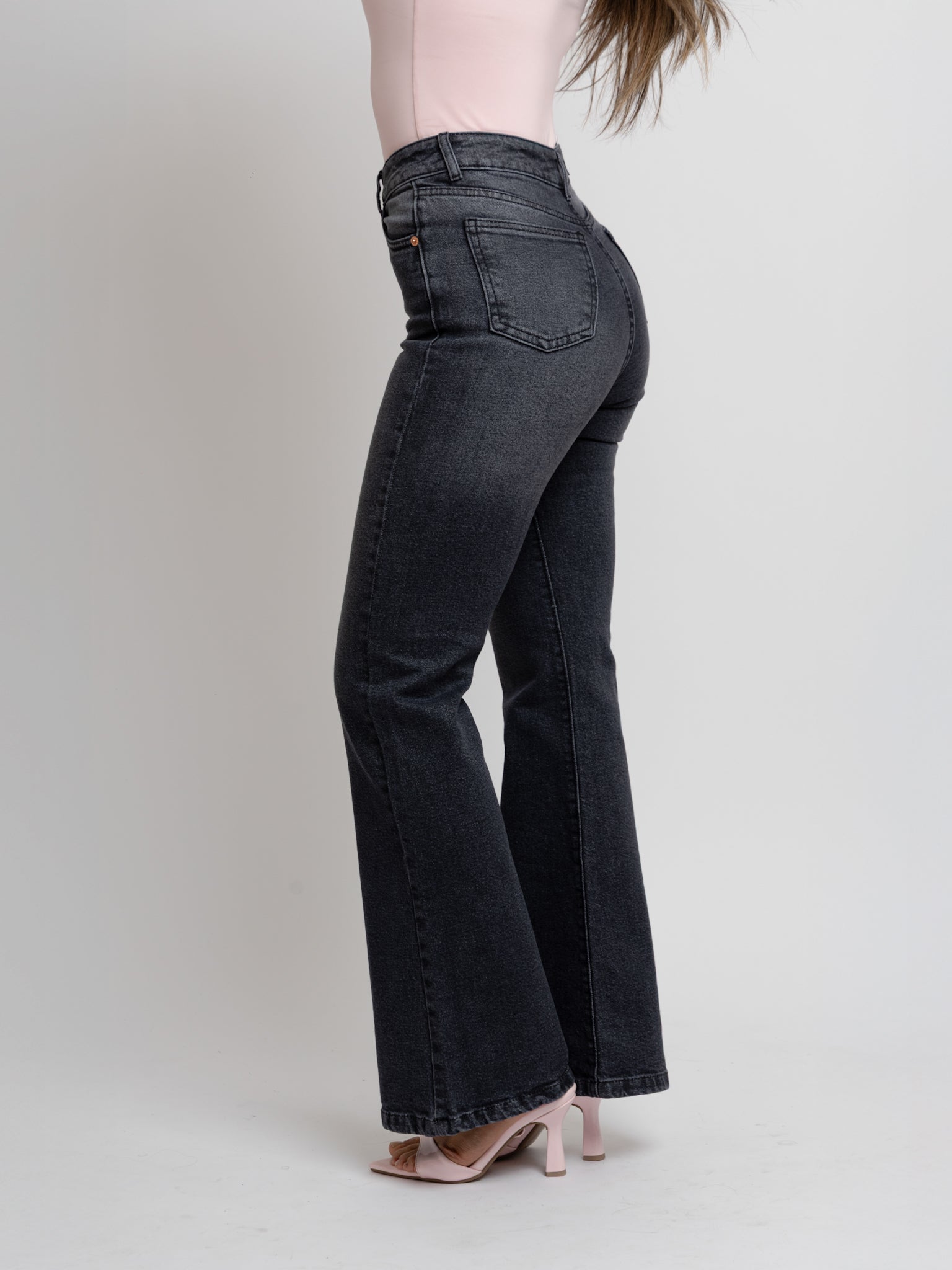 Bootcut jeans regular gris