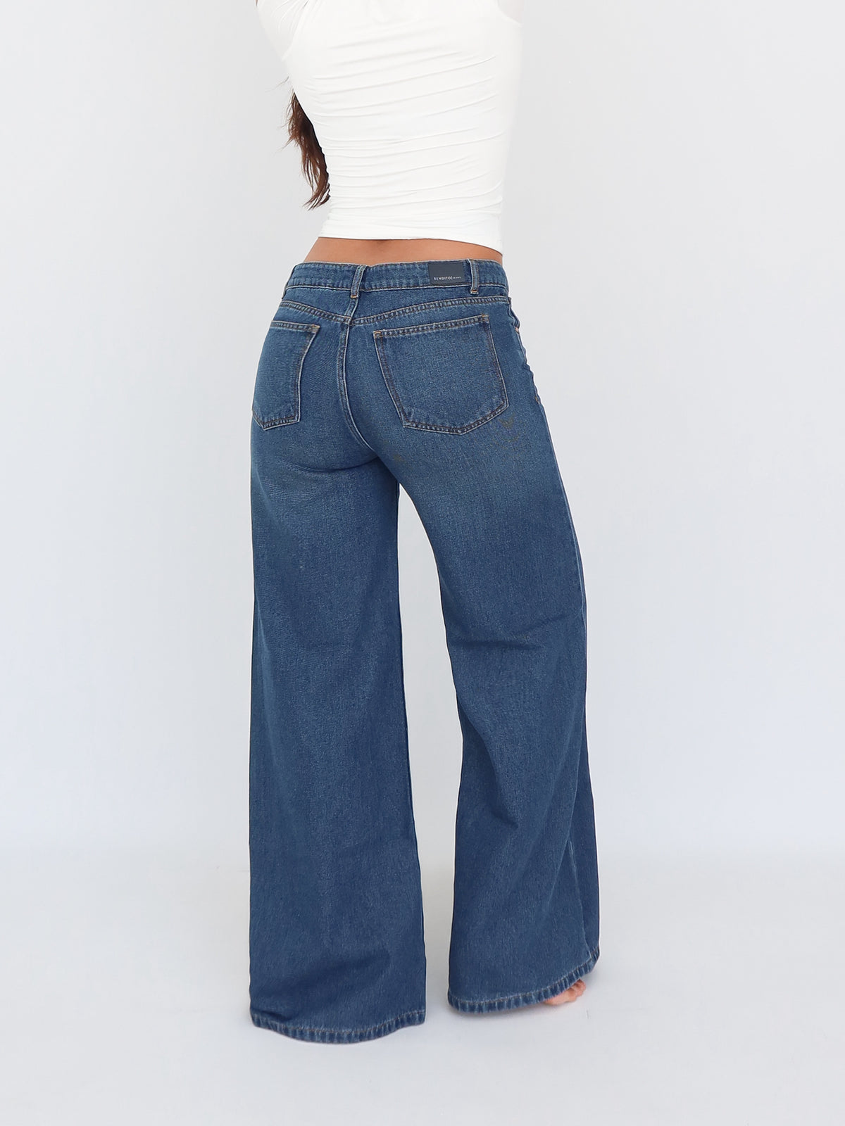 Baggy long jeans azul