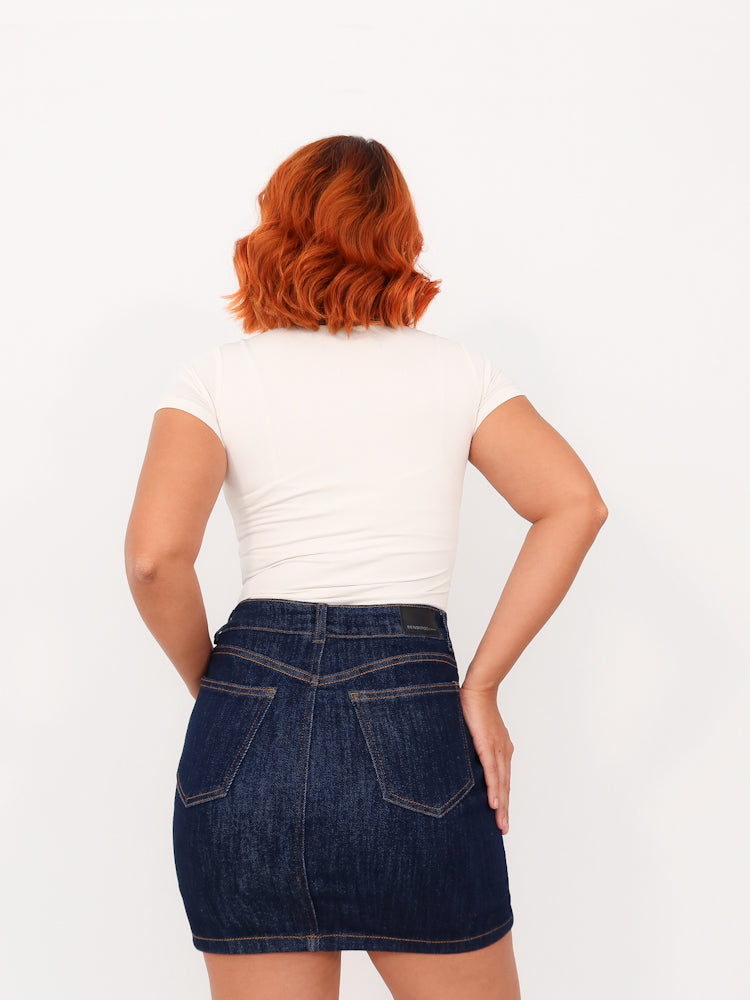 Falda short jeans italia azul oscuro