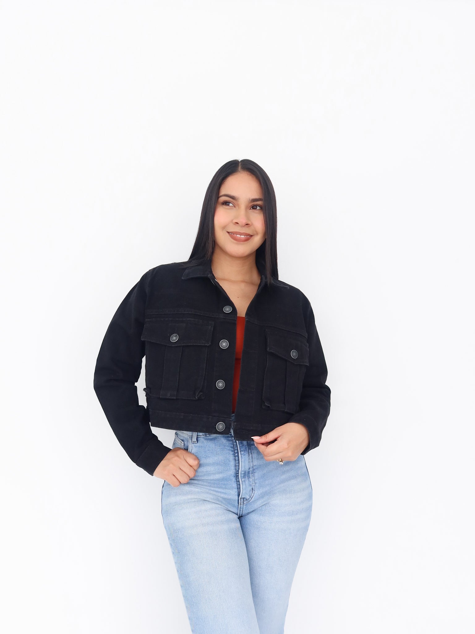 Chaqueta denim negra