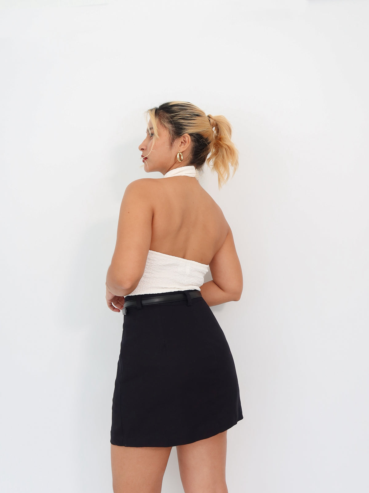 Falda con short italia negro