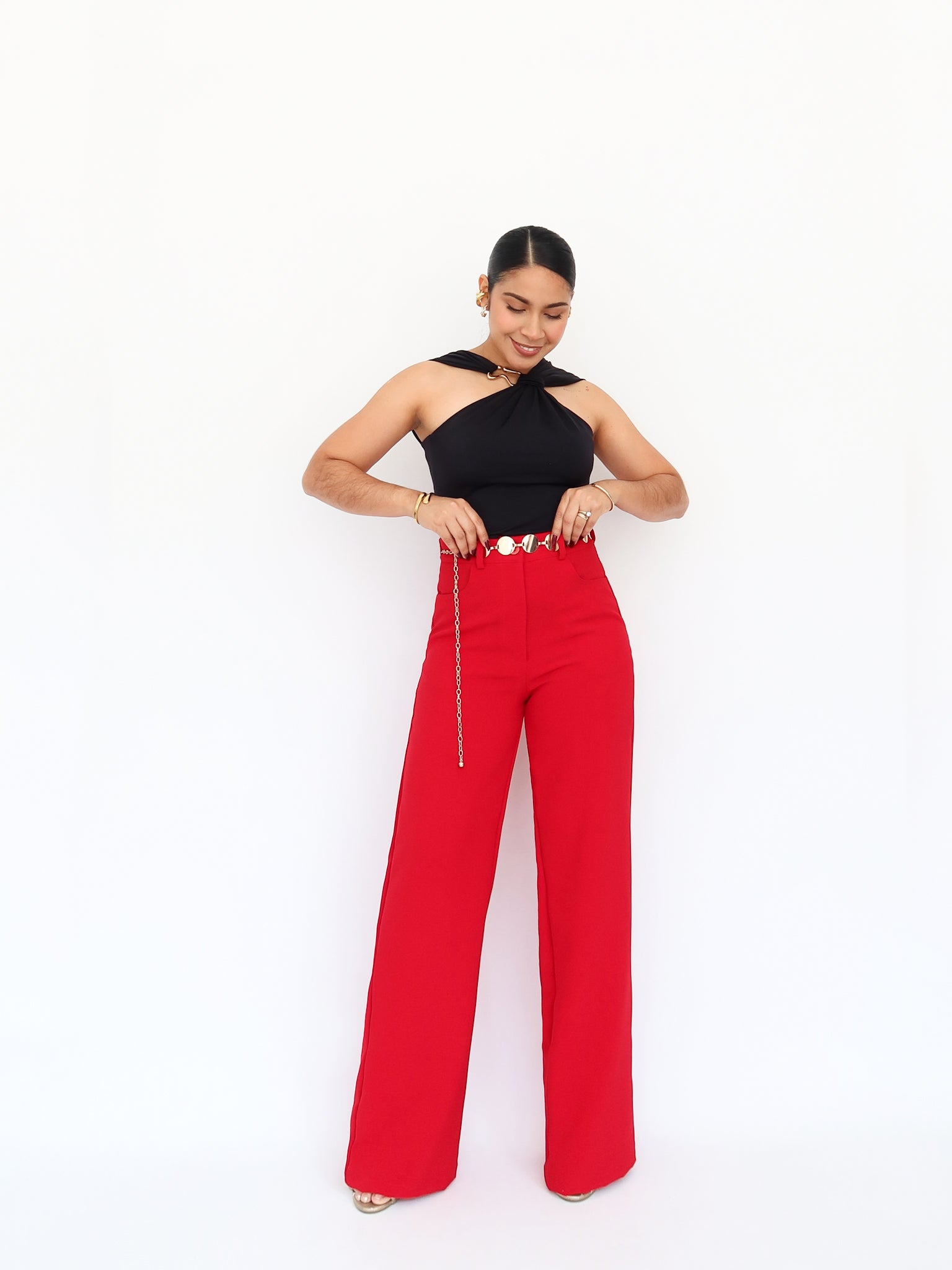 Straight pants rojo