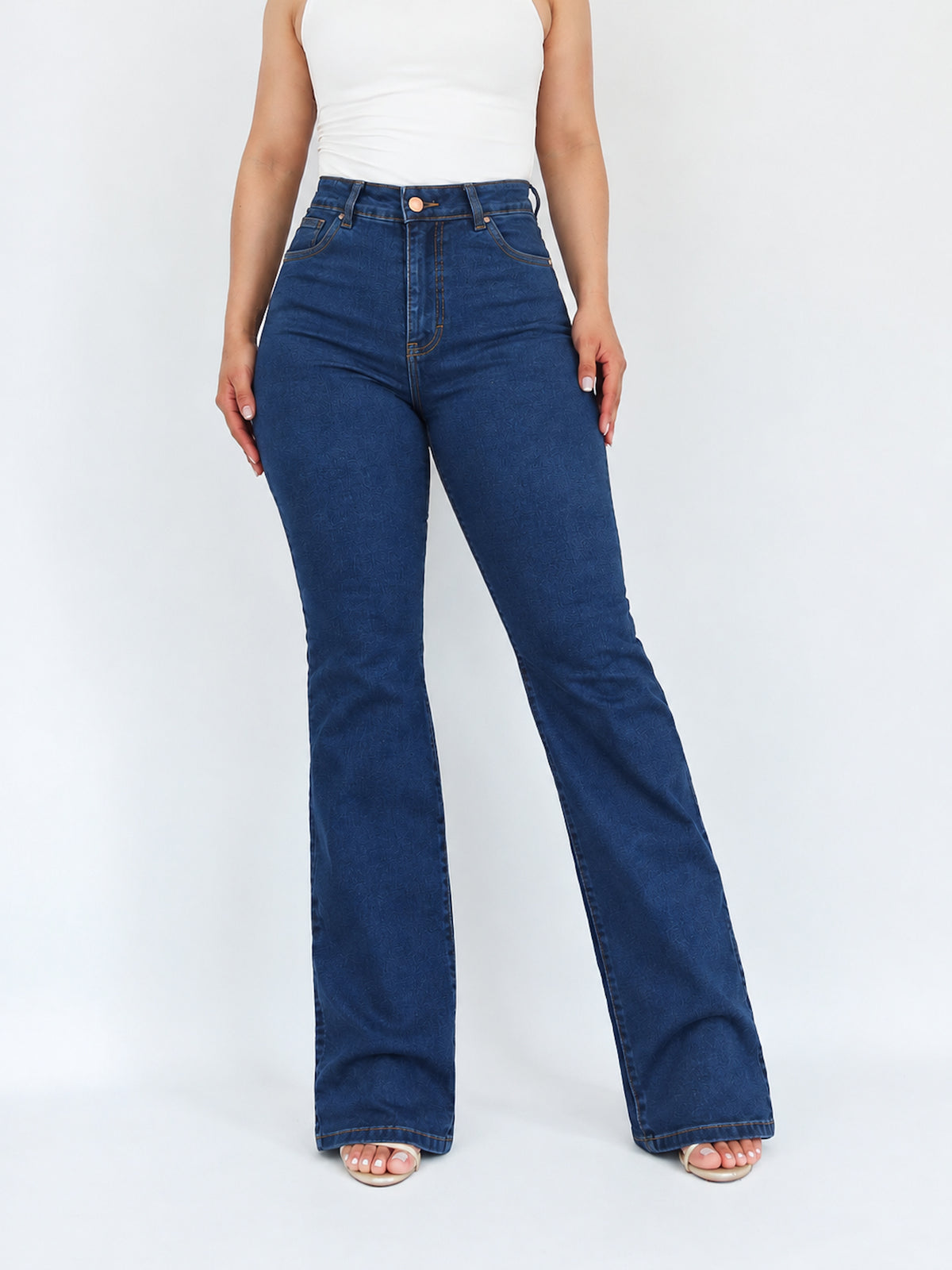 Bootcut long jeans azul