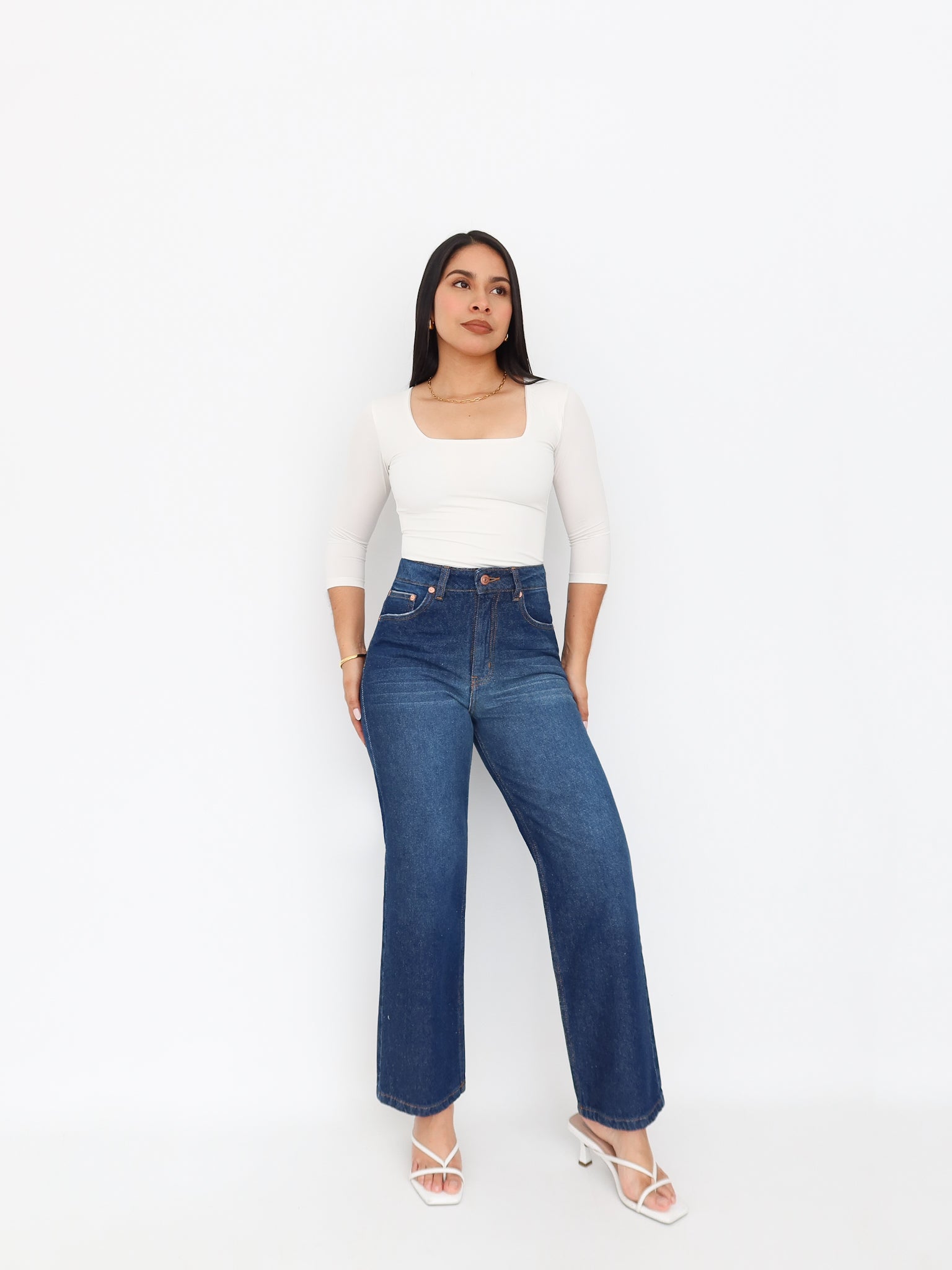 Blusa Gea 3/4 off white | SKINFLEX