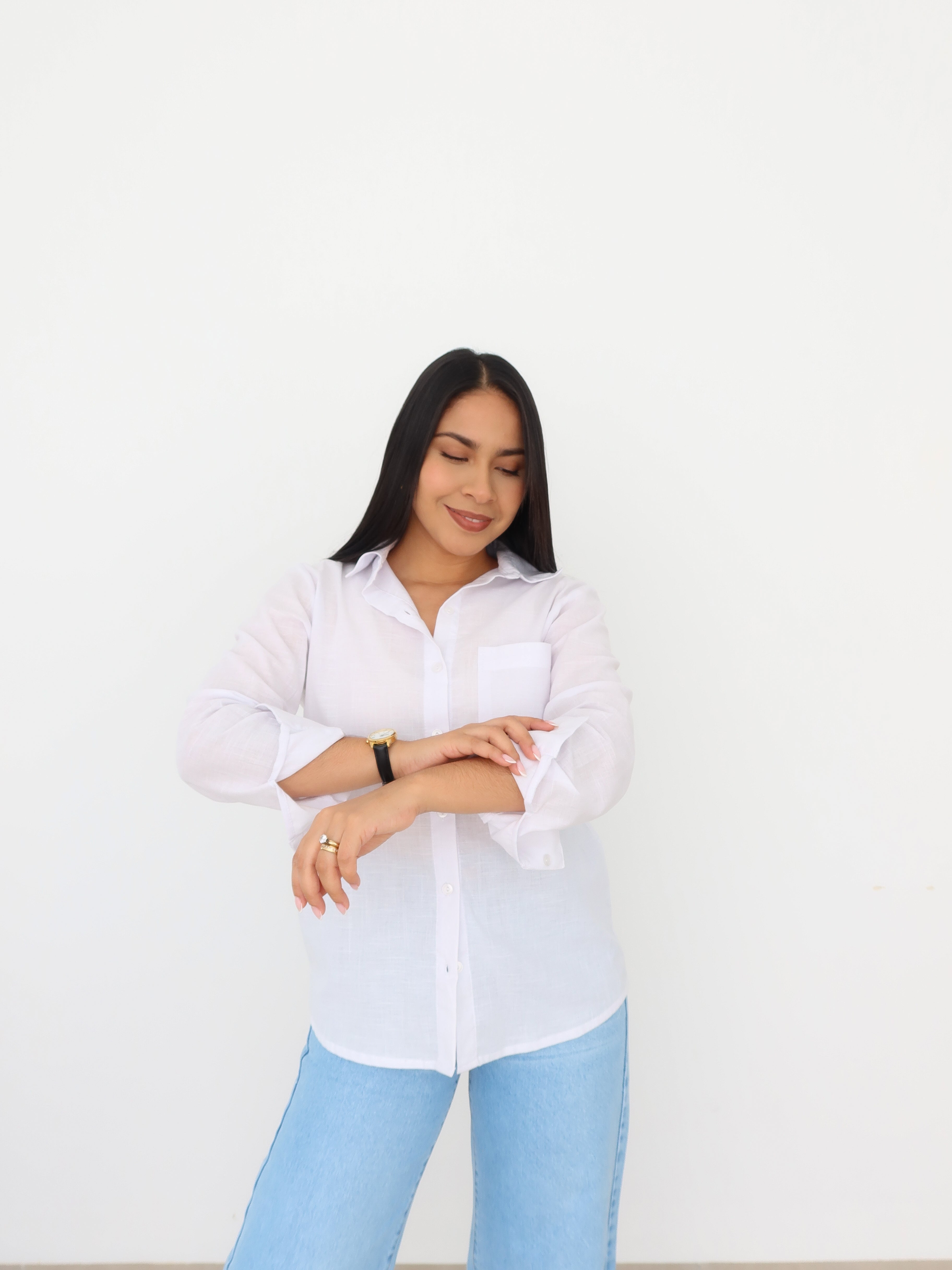 Camisa Oversize lino blanca