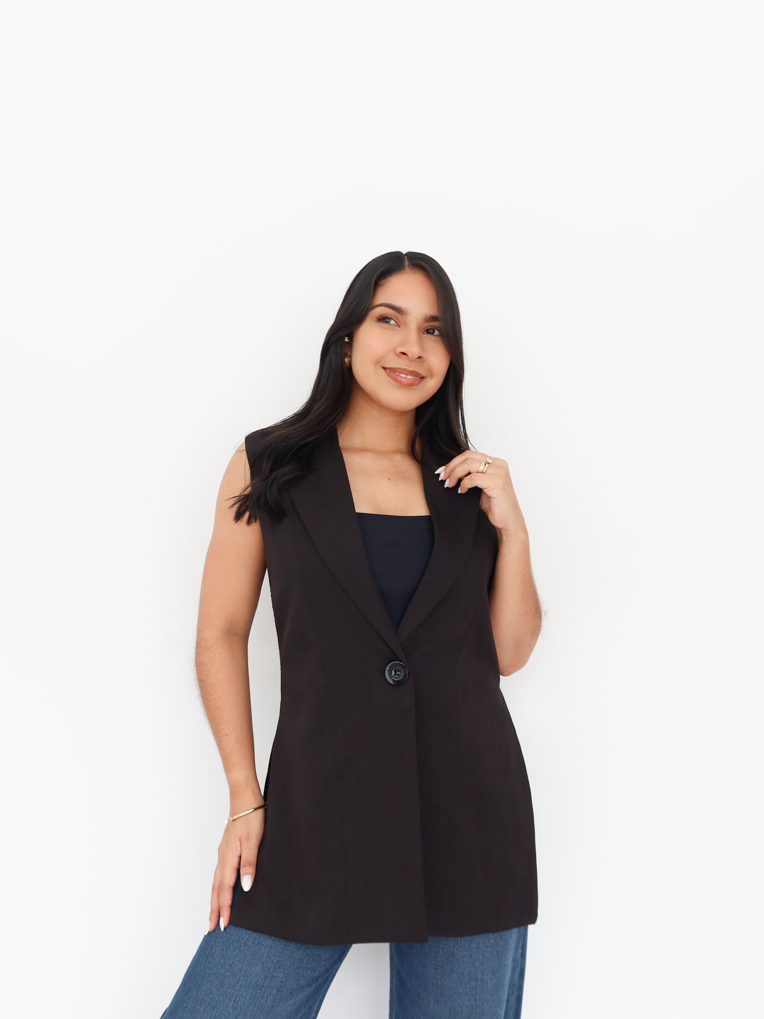 Blazer sin manga negro