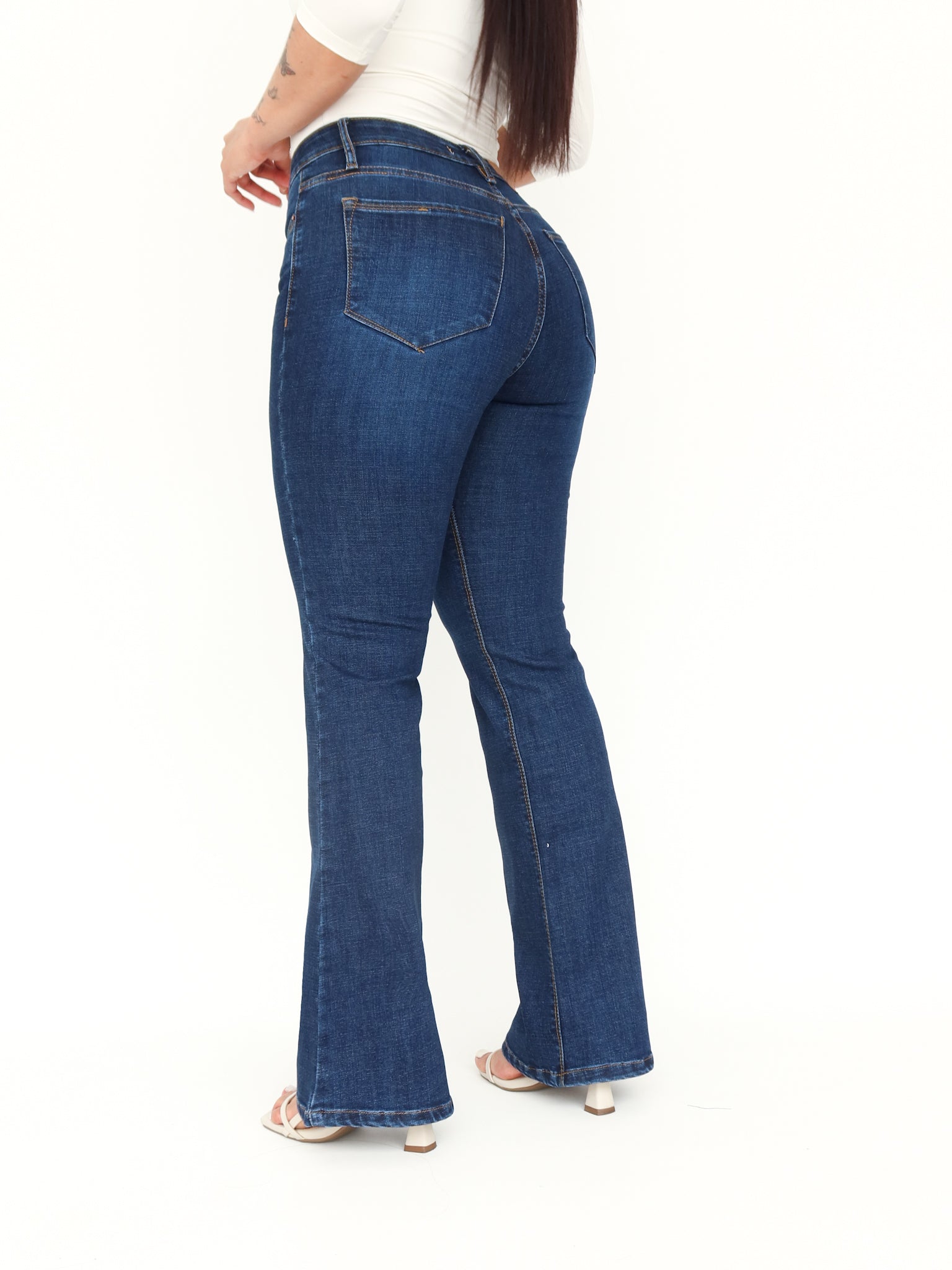 Bootcut regular tiro medio jeans azul