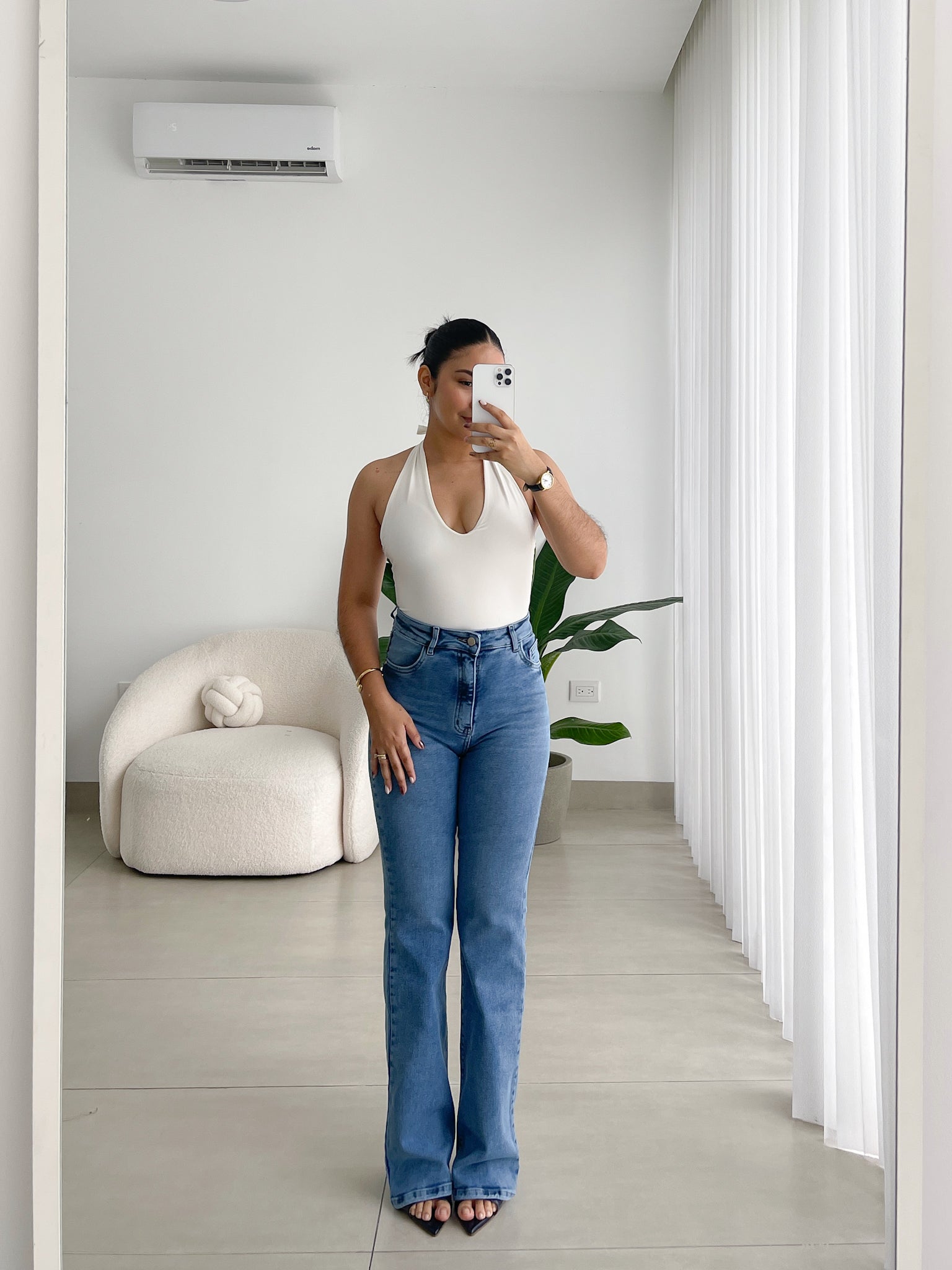 Bootcut long clasico azul claro