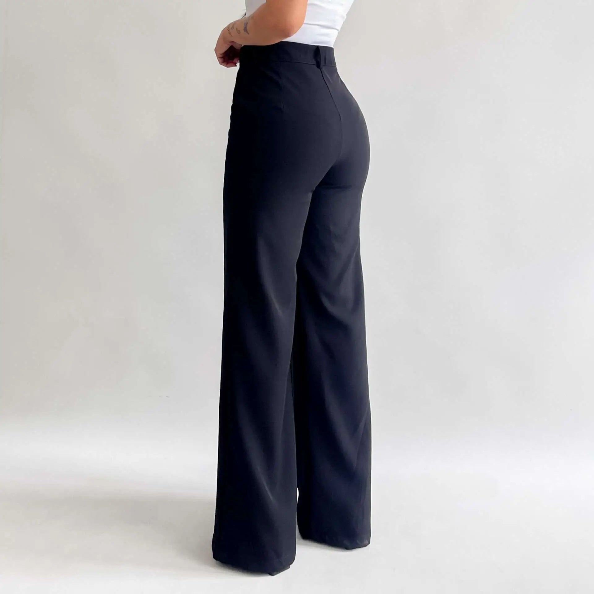 Pantalon wide leg negro