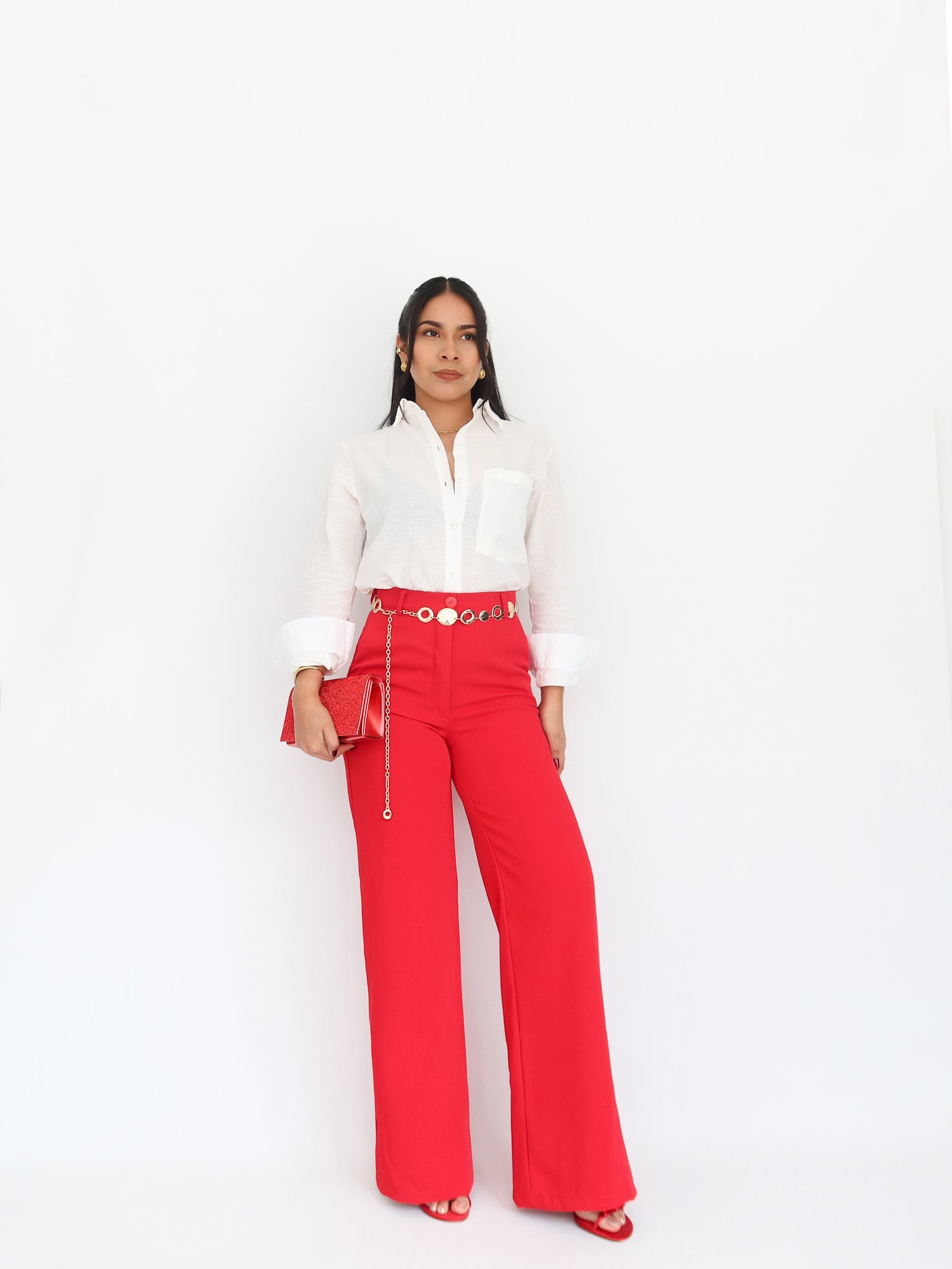 Wide leg pants rojo