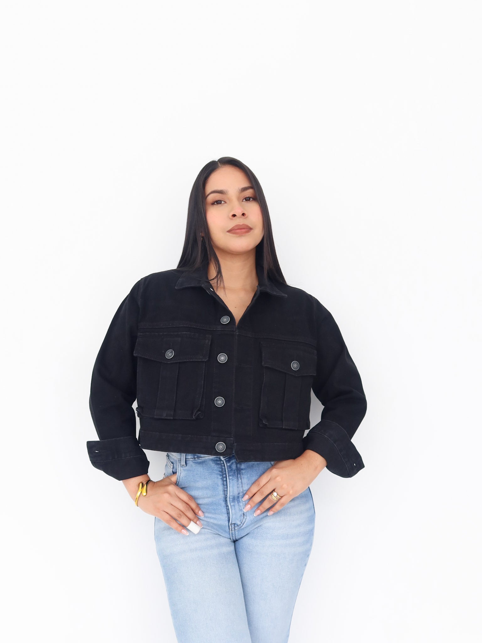 Chaqueta denim negra